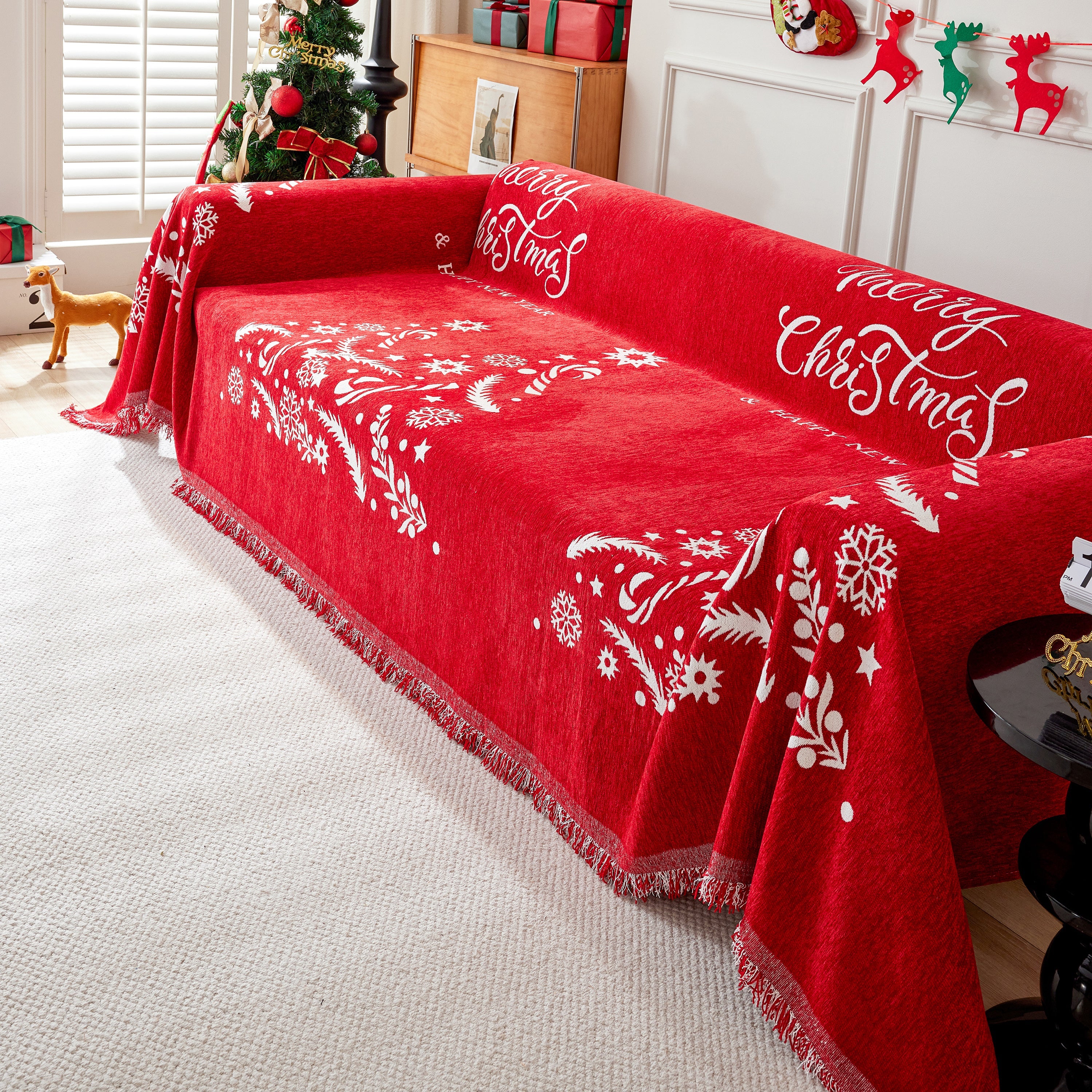 Cozy Chenille Couch Cover Blanket, Non Slip Sofa Cover, Furniture Covers For Pets