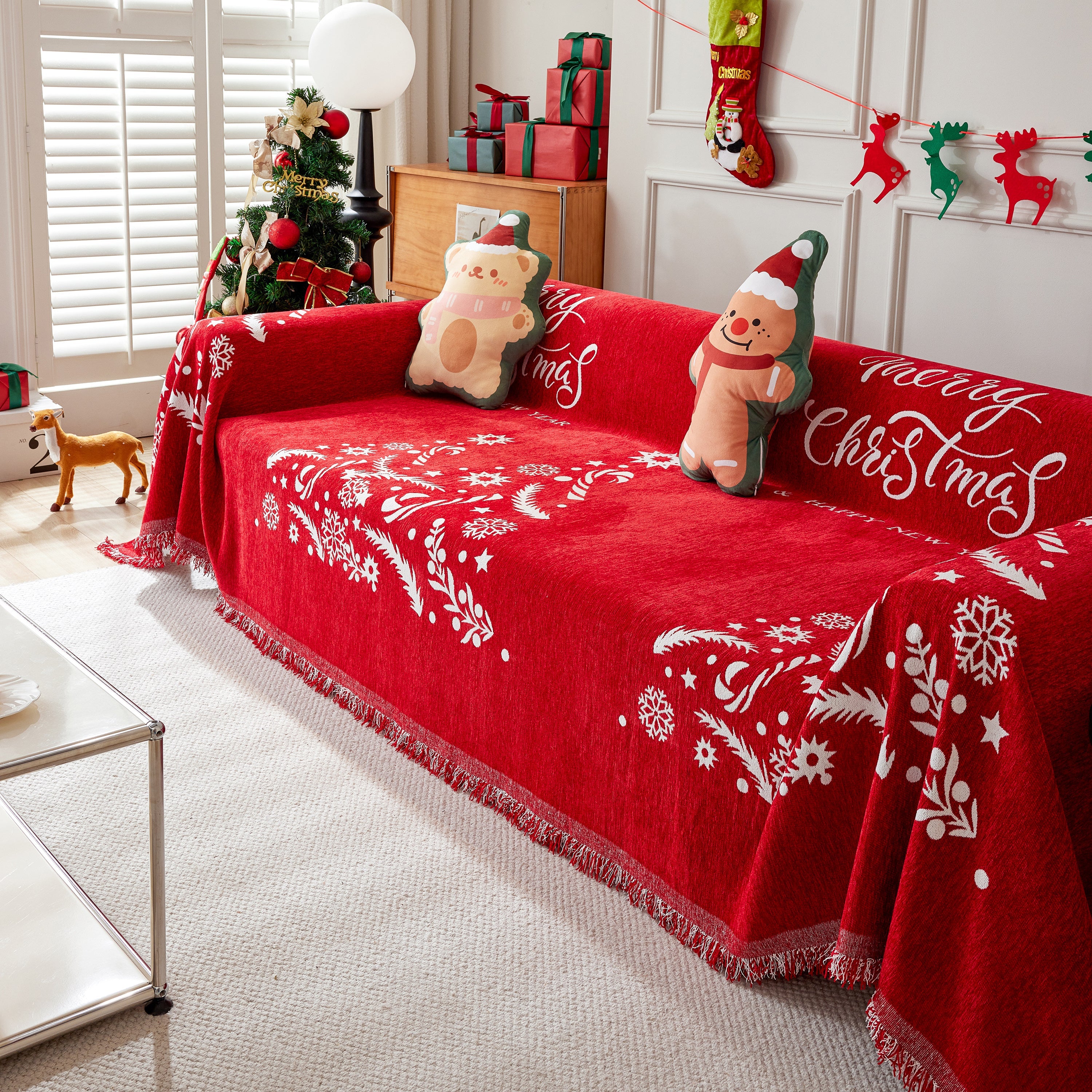 Cozy Chenille Couch Cover Blanket, Non Slip Sofa Cover, Furniture Covers For Pets