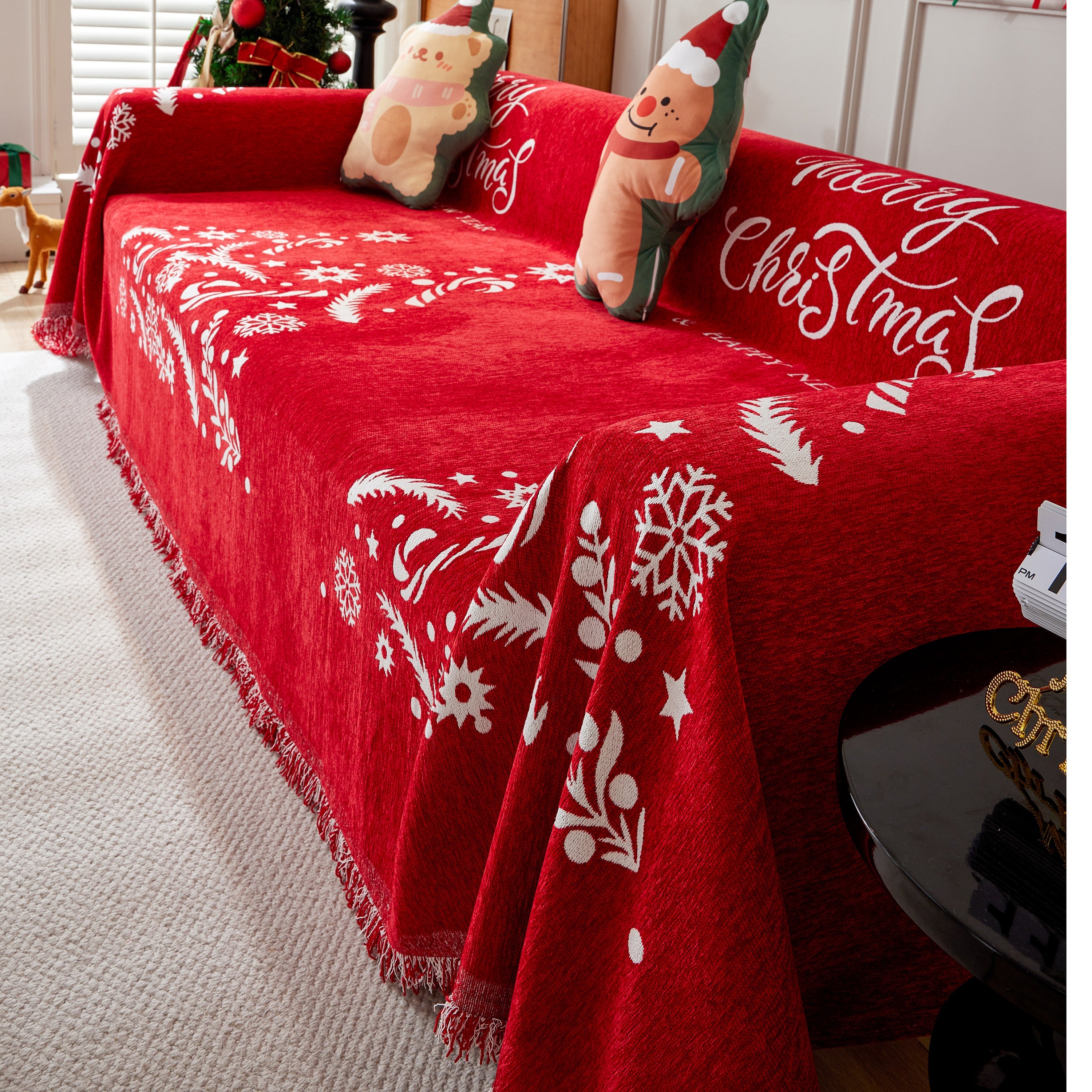Cozy Chenille Couch Cover Blanket, Non Slip Sofa Cover, Furniture Covers For Pets