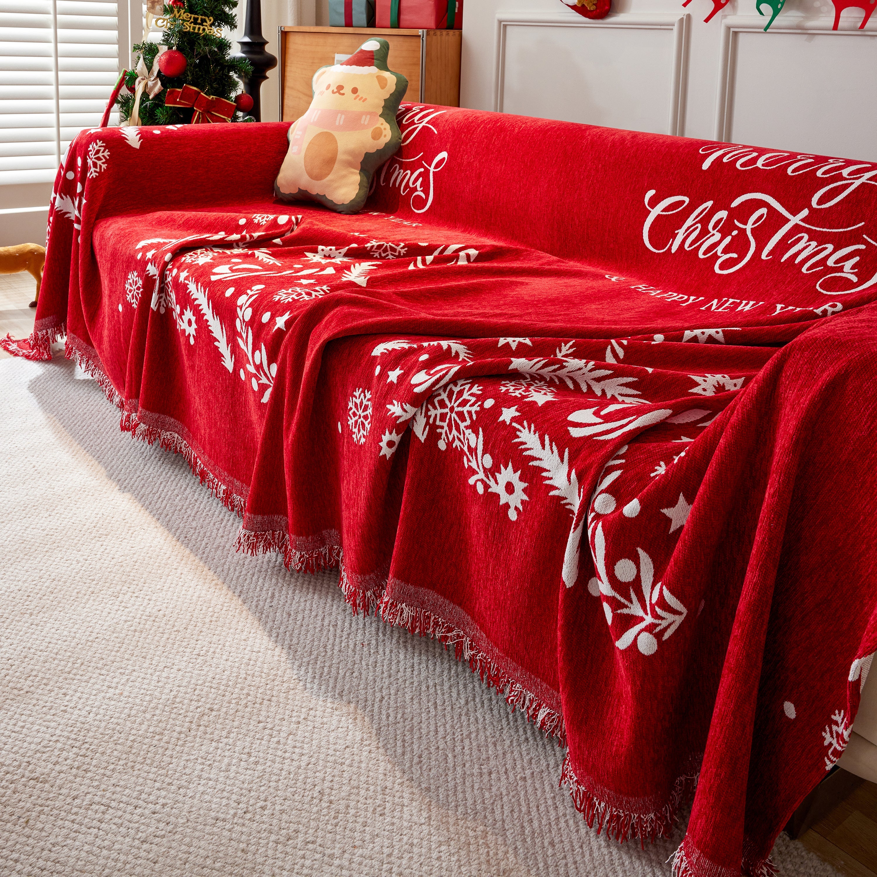Cozy Chenille Couch Cover Blanket, Non Slip Sofa Cover, Furniture Covers For Pets