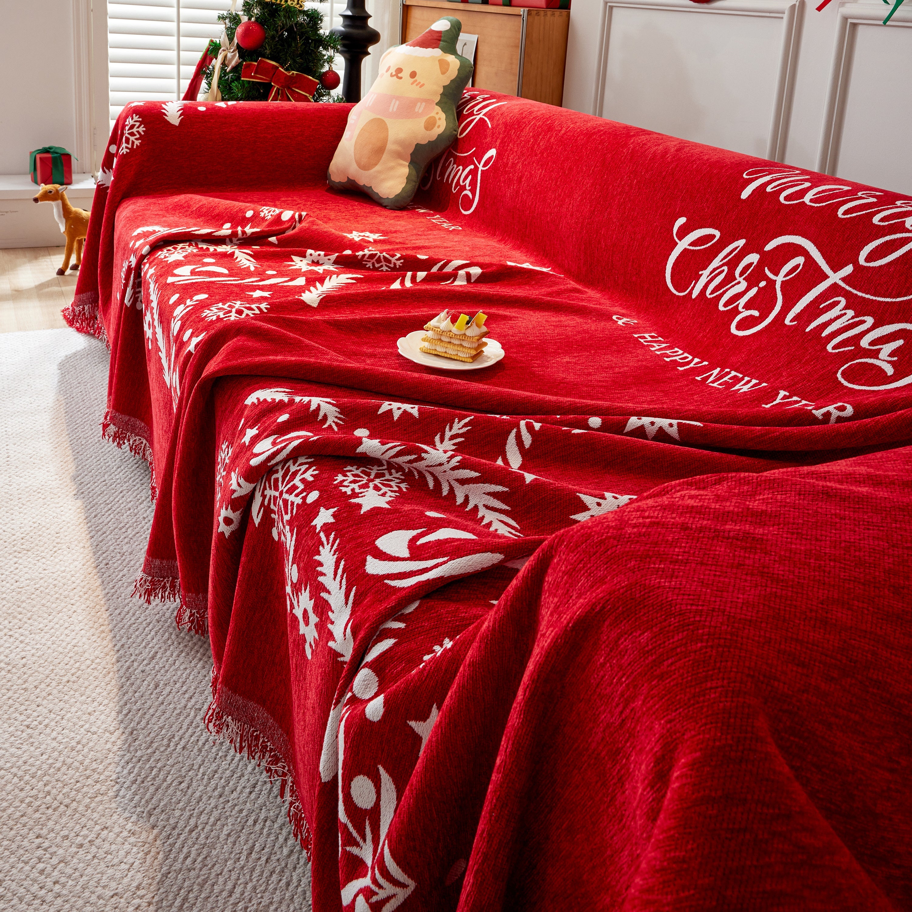 Cozy Chenille Couch Cover Blanket, Non Slip Sofa Cover, Furniture Covers For Pets