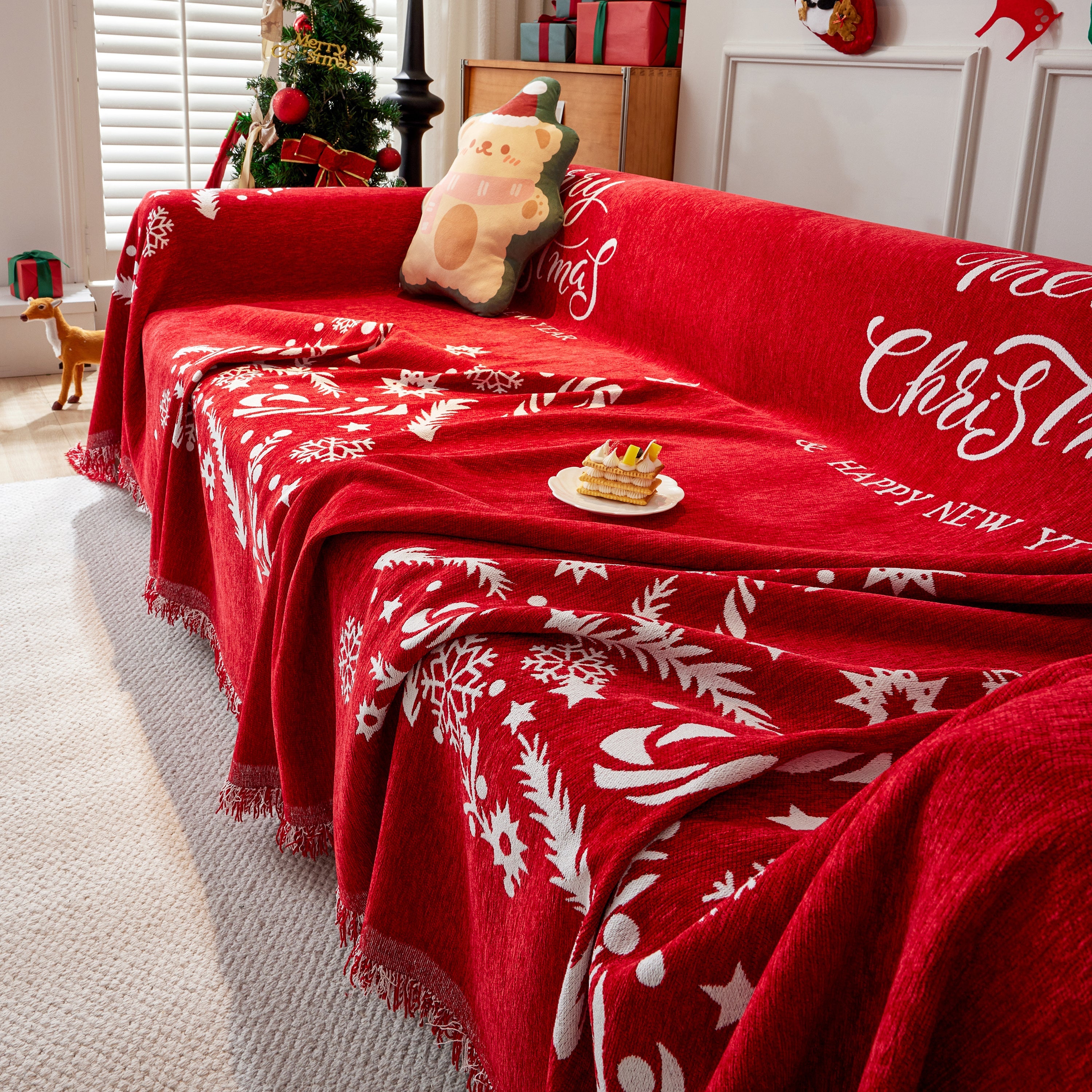 Cozy Chenille Couch Cover Blanket, Non Slip Sofa Cover, Furniture Covers For Pets