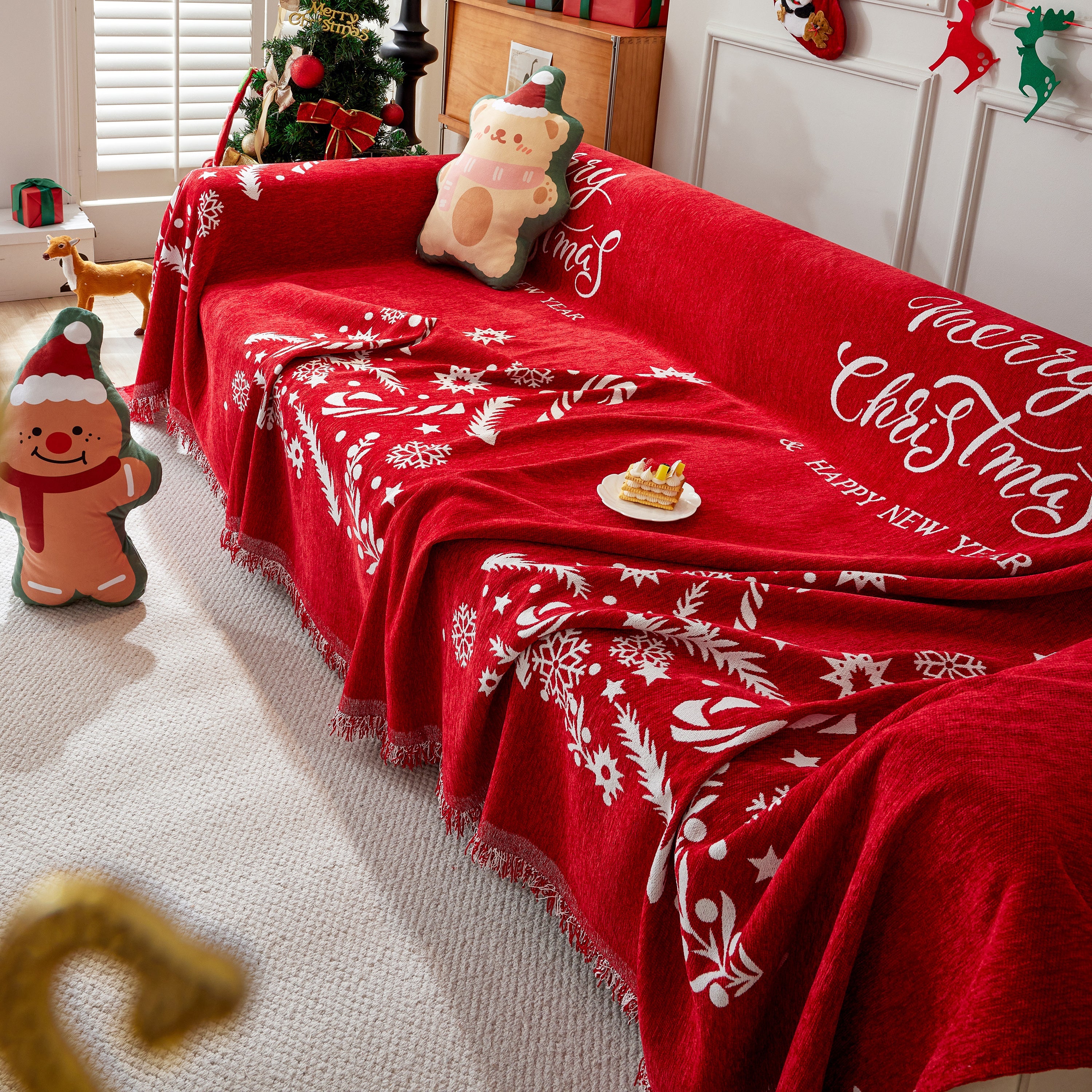 Cozy Chenille Couch Cover Blanket, Non Slip Sofa Cover, Furniture Covers For Pets