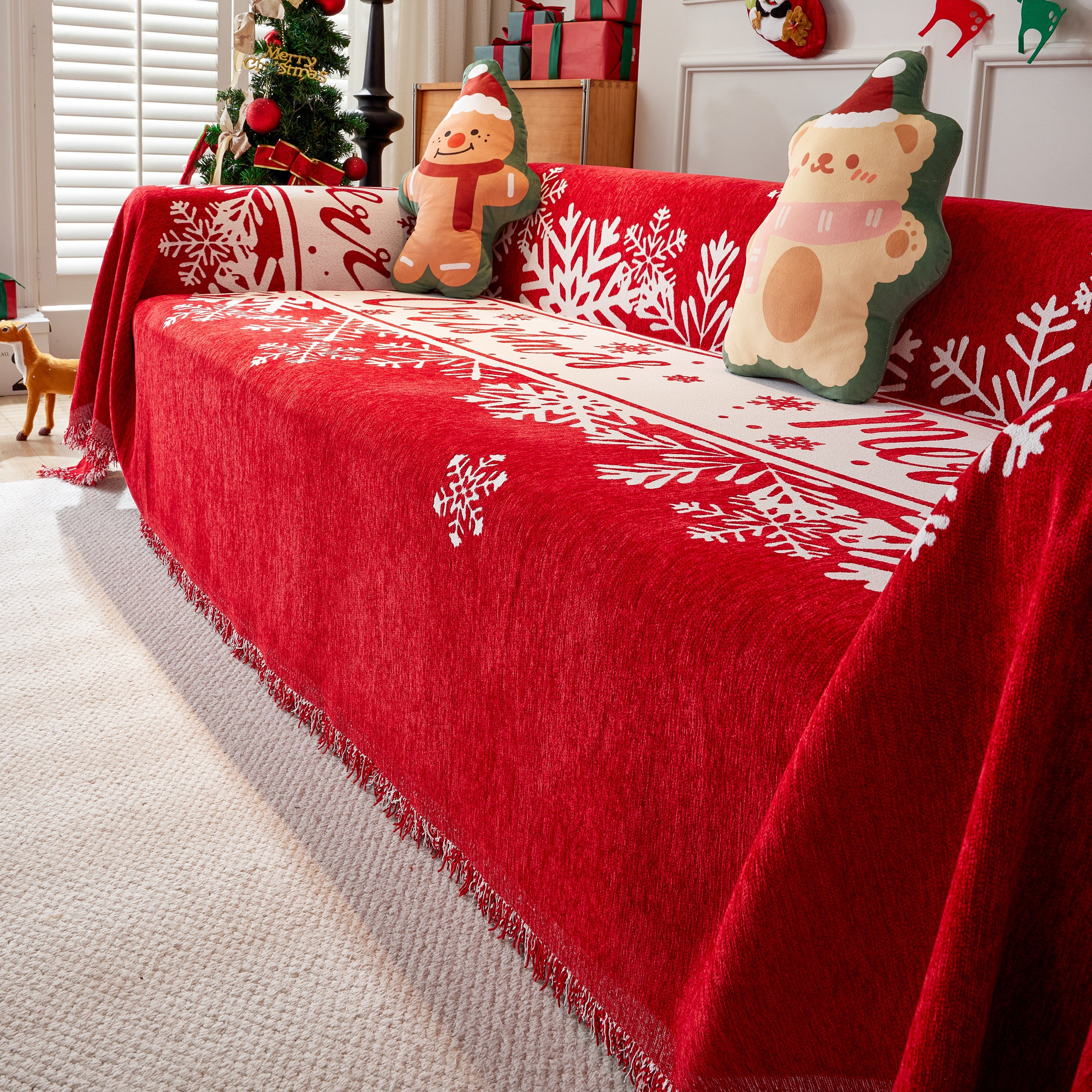 Cozy Chenille Couch Cover Blanket, Non Slip Sofa Cover, Furniture Covers For Pets