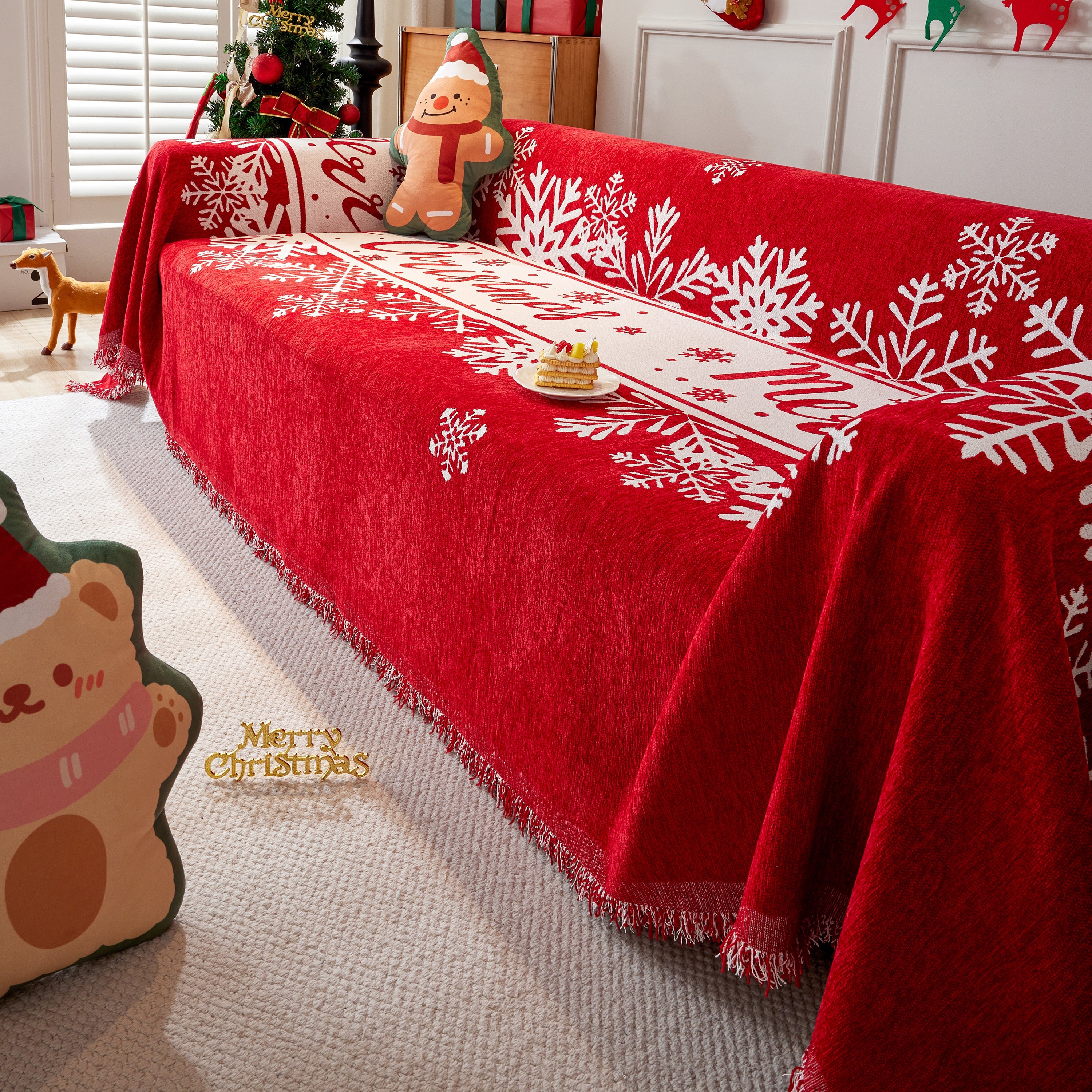Cozy Chenille Couch Cover Blanket, Non Slip Sofa Cover, Furniture Covers For Pets