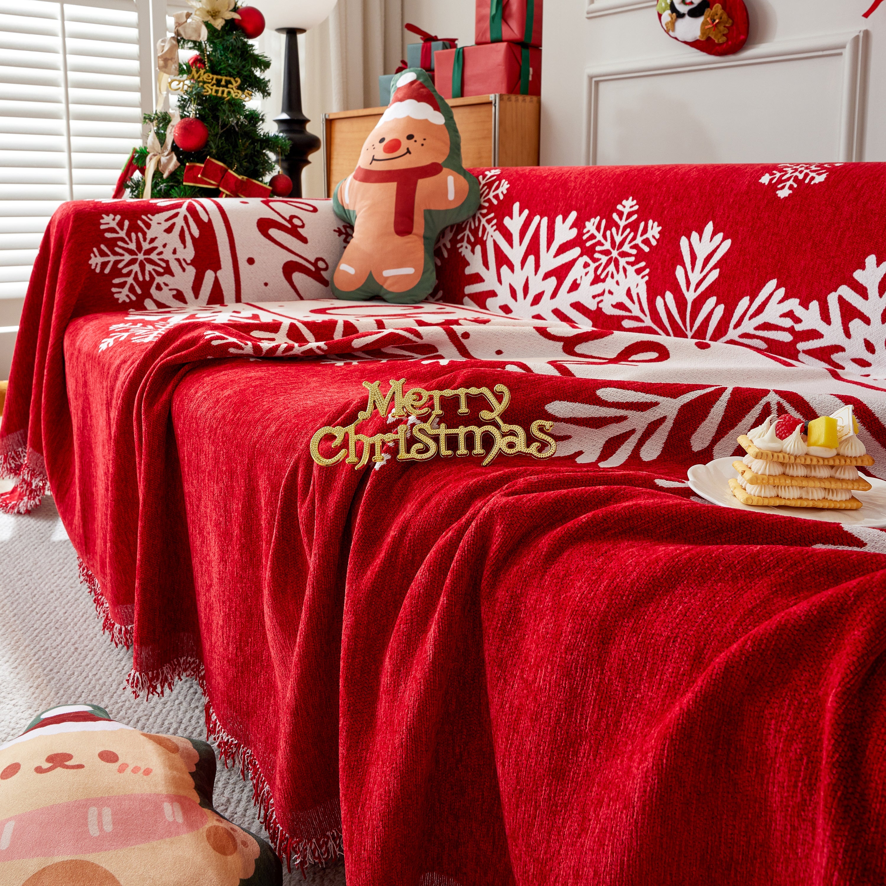 Cozy Chenille Couch Cover Blanket, Non Slip Sofa Cover, Furniture Covers For Pets