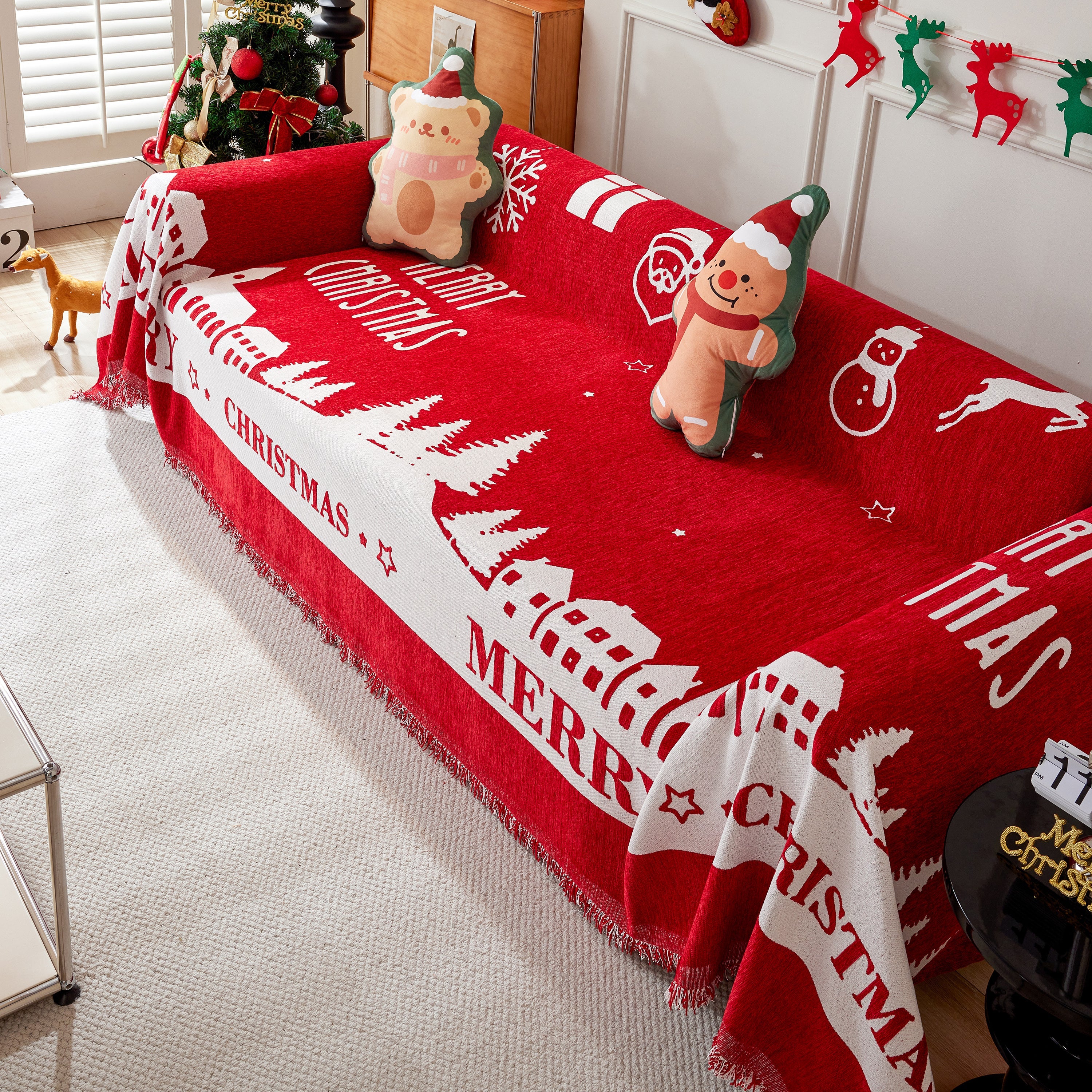 Cozy Chenille Couch Cover Blanket, Non Slip Sofa Cover, Furniture Covers For Pets