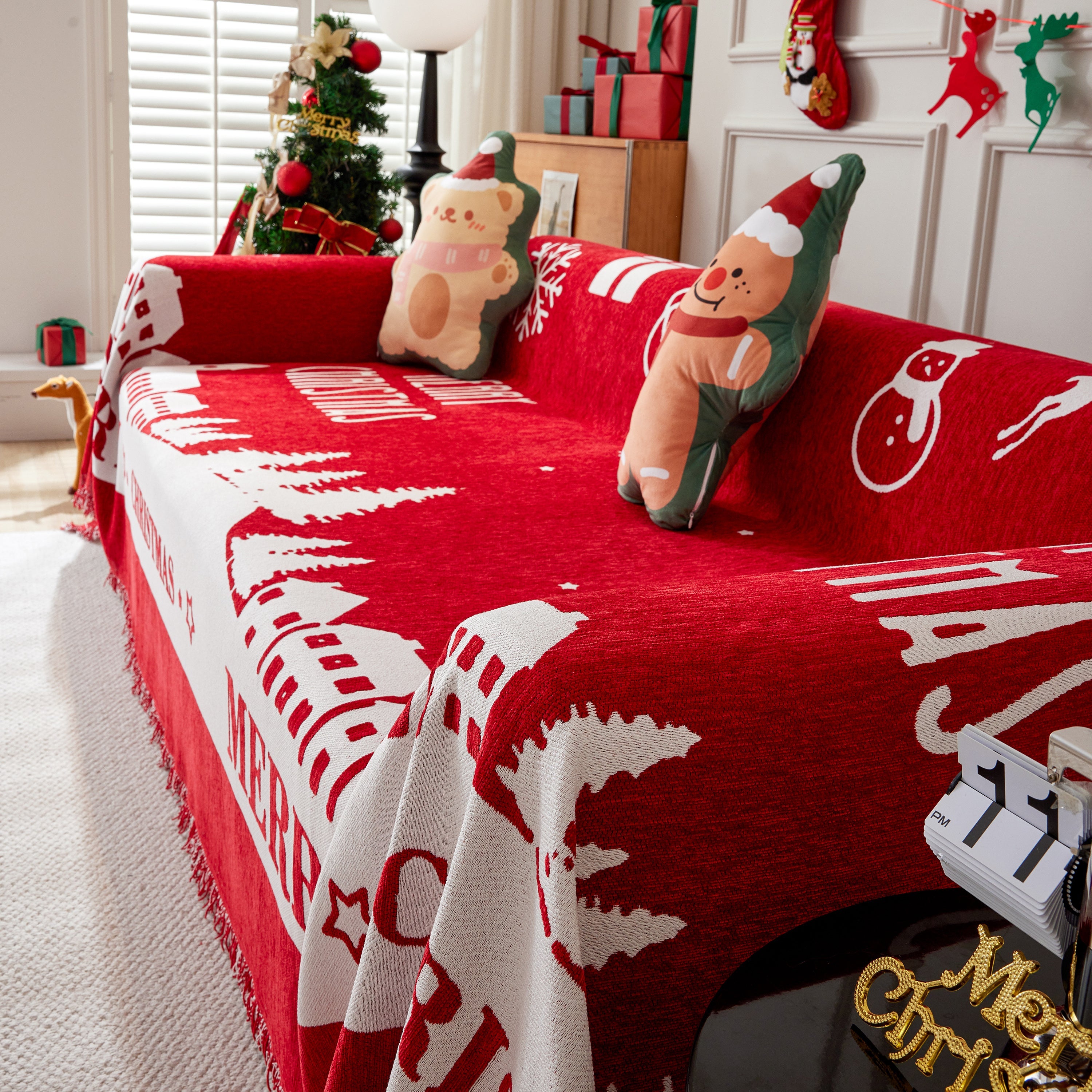 Cozy Chenille Couch Cover Blanket, Non Slip Sofa Cover, Furniture Covers For Pets