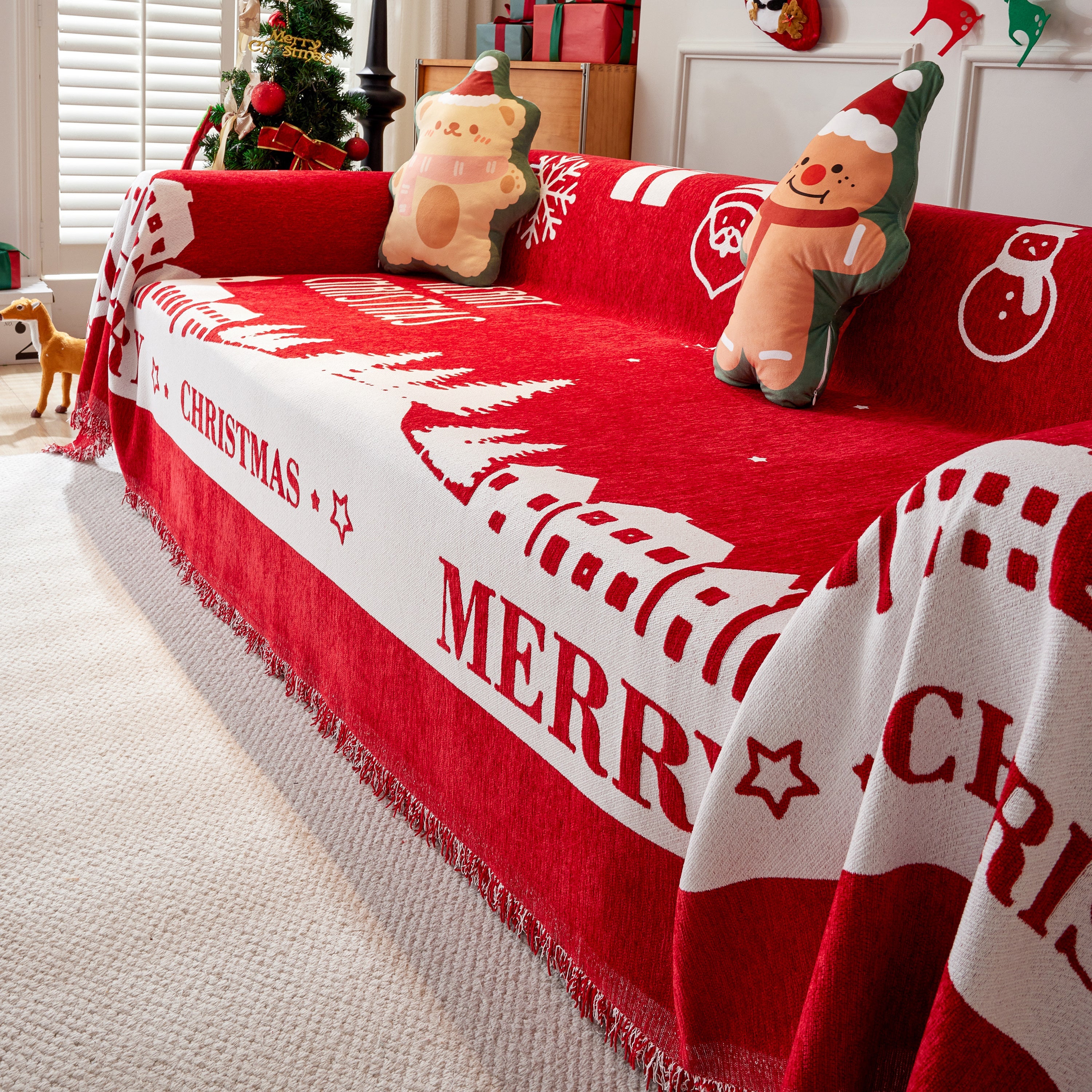 Cozy Chenille Couch Cover Blanket, Non Slip Sofa Cover, Furniture Covers For Pets