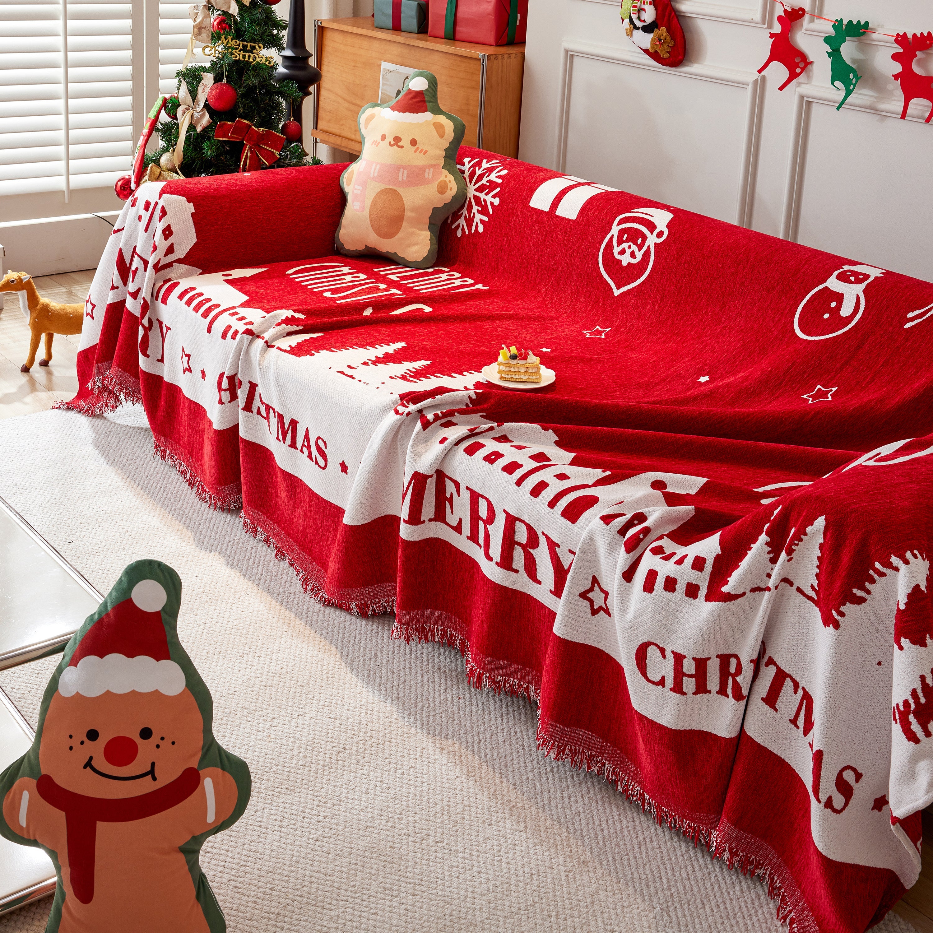 Cozy Chenille Couch Cover Blanket, Non Slip Sofa Cover, Furniture Covers For Pets