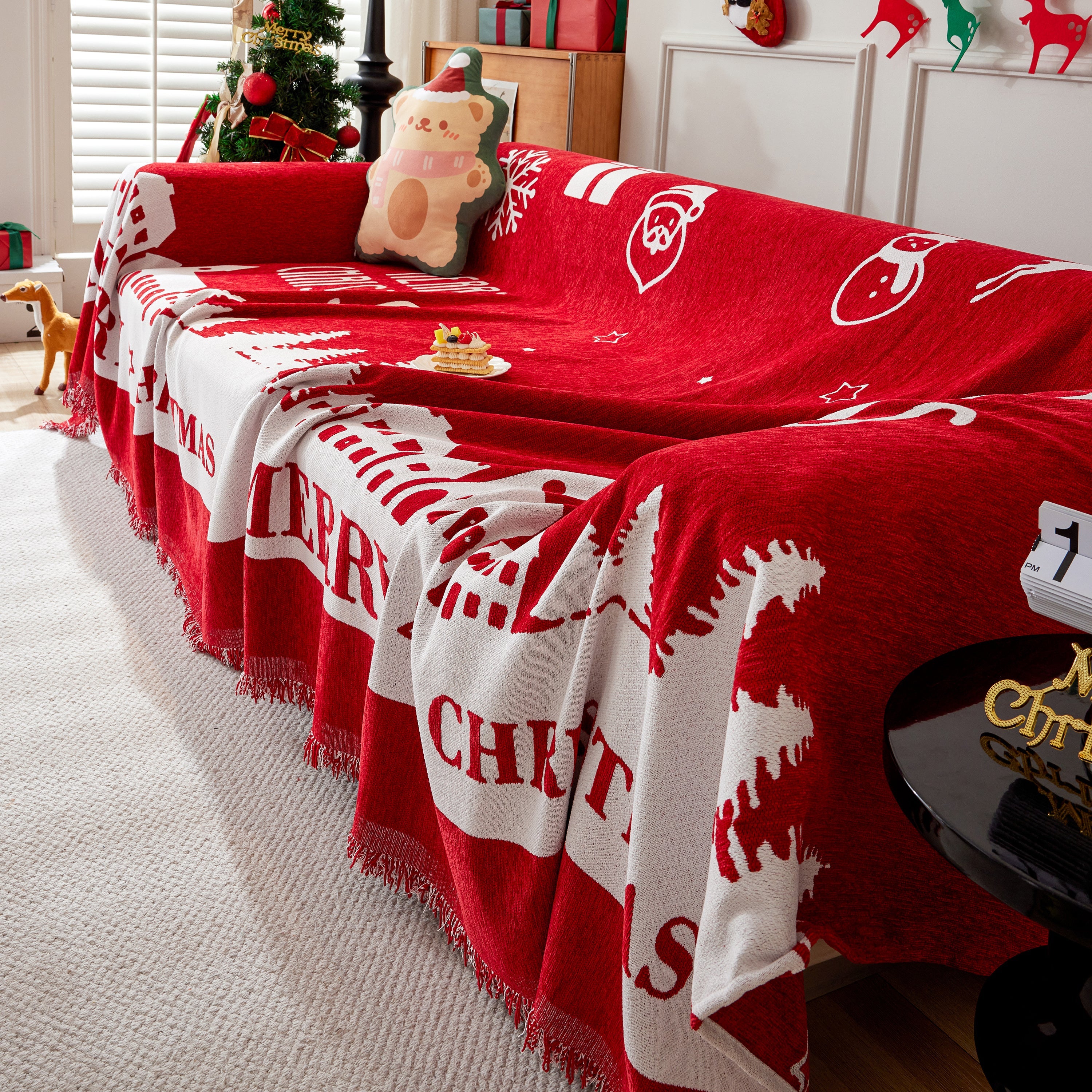 Cozy Chenille Couch Cover Blanket, Non Slip Sofa Cover, Furniture Covers For Pets