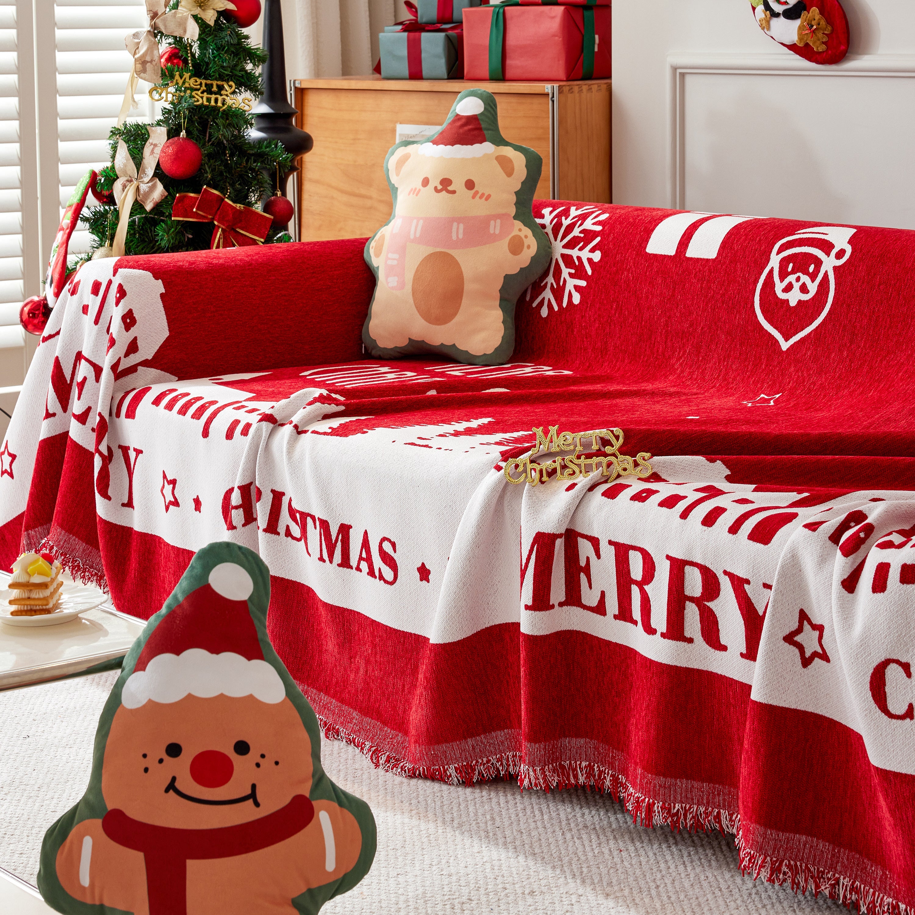Cozy Chenille Couch Cover Blanket, Non Slip Sofa Cover, Furniture Covers For Pets