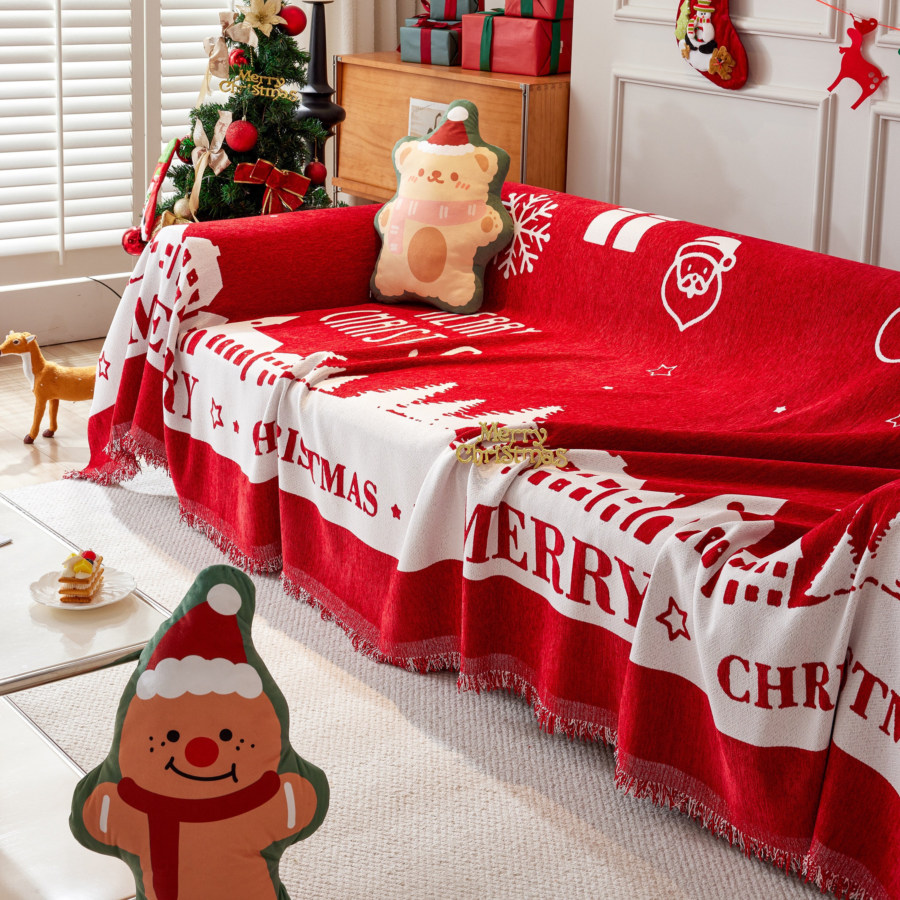 Cozy Chenille Couch Cover Blanket, Non Slip Sofa Cover, Furniture Covers For Pets