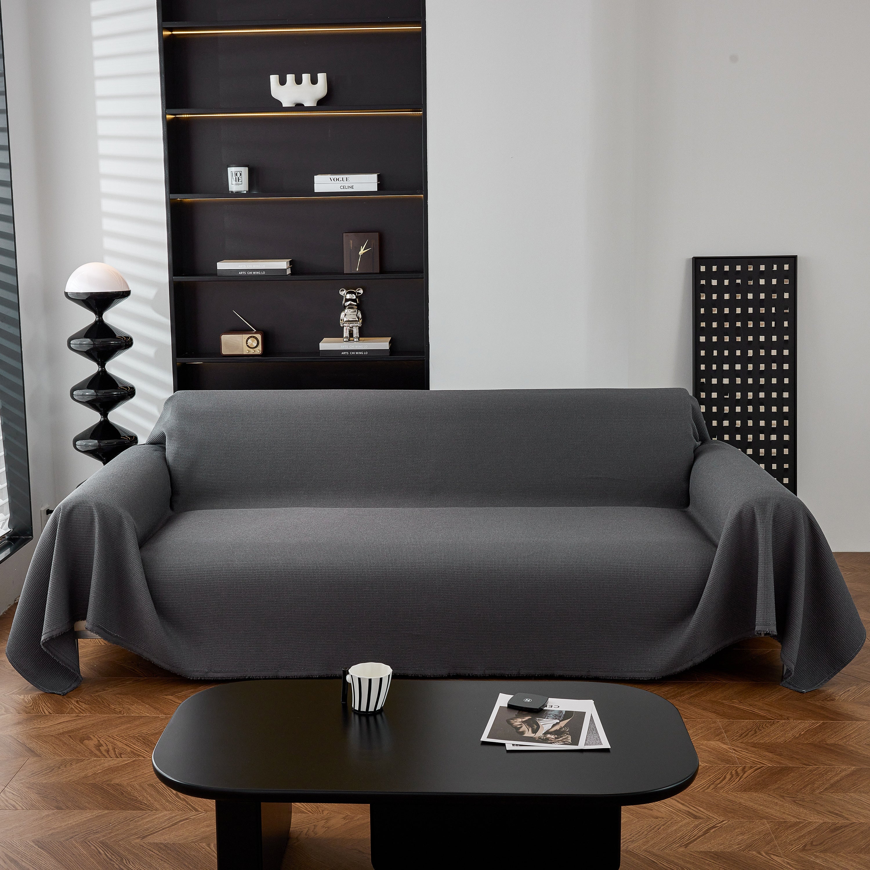 Waterproof Waffle Lattice Sofa Throw, Sofa Towel Cover For Couches, Simple Sofa Cover Blanket