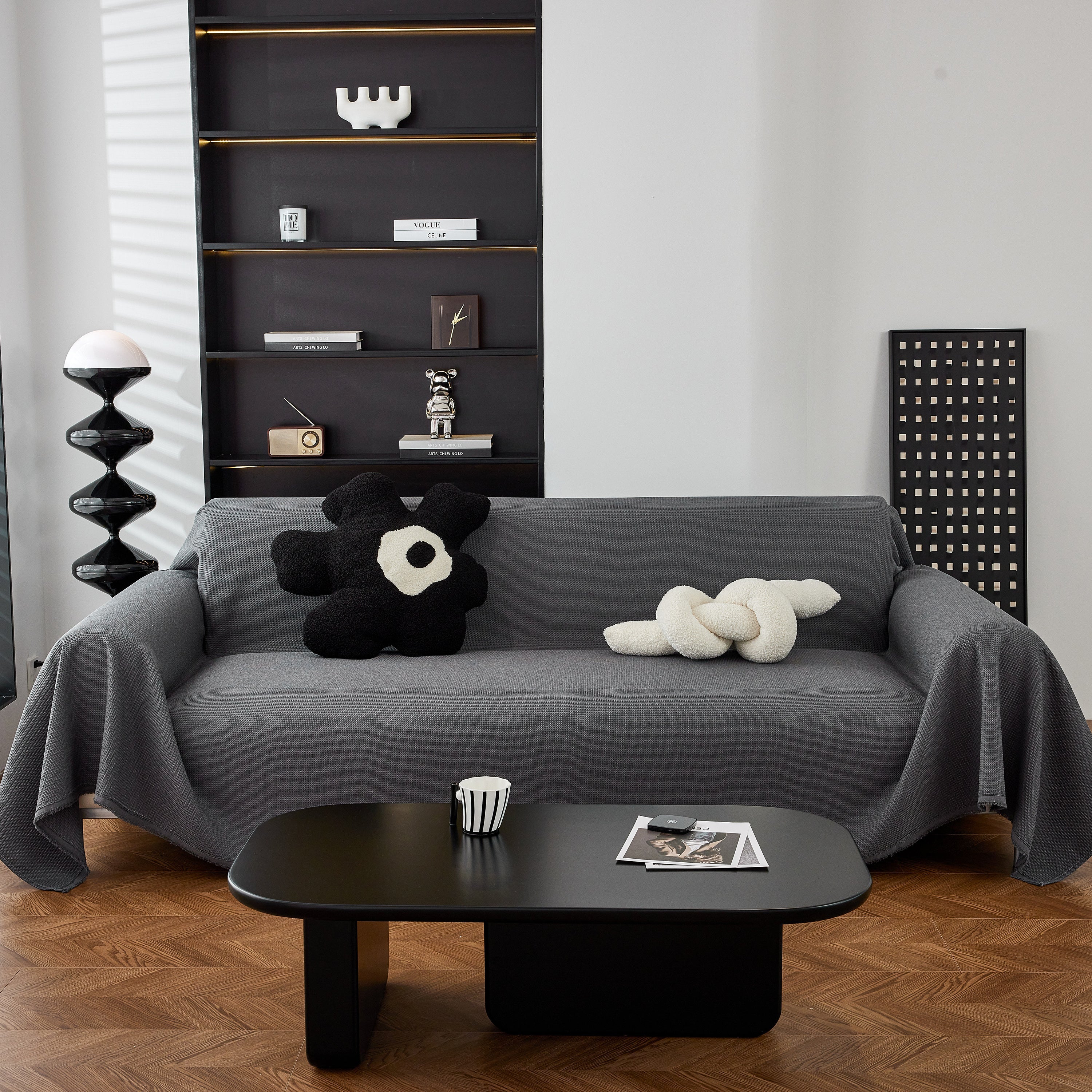 Waterproof Waffle Lattice Sofa Throw, Sofa Towel Cover For Couches, Simple Sofa Cover Blanket