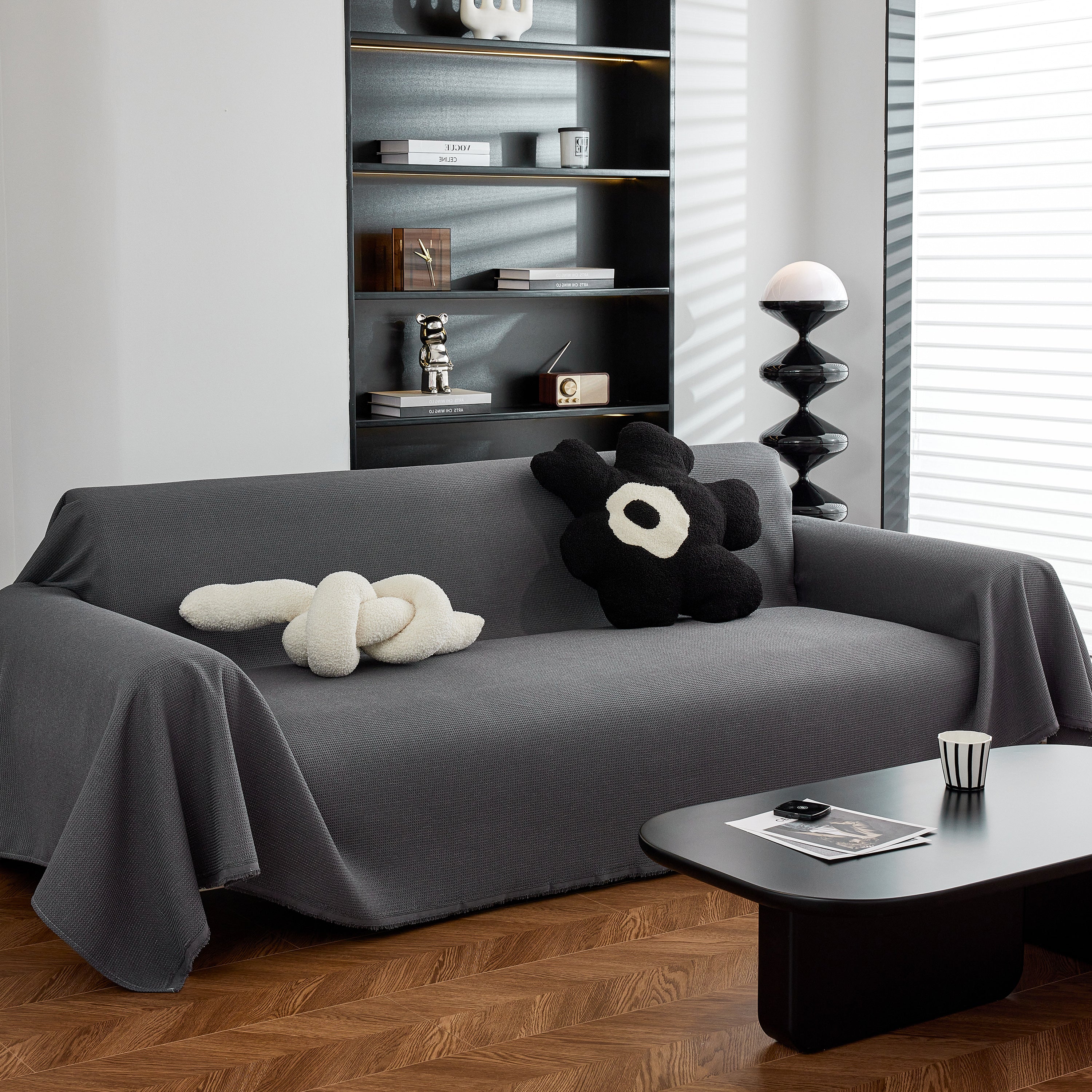 Waterproof Waffle Lattice Sofa Throw, Sofa Towel Cover For Couches, Simple Sofa Cover Blanket