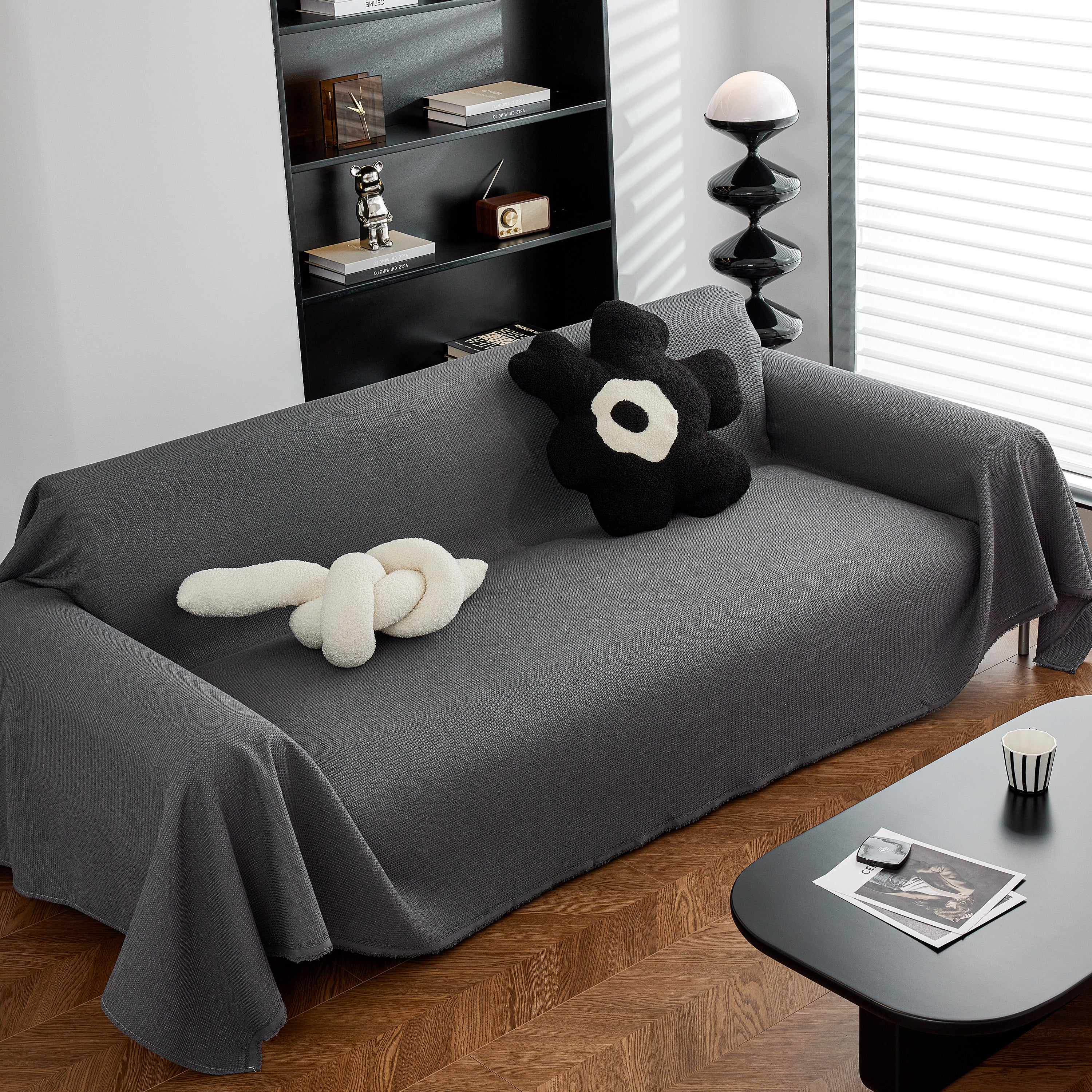 Waterproof Waffle Lattice Sofa Throw, Sofa Towel Cover For Couches, Simple Sofa Cover Blanket