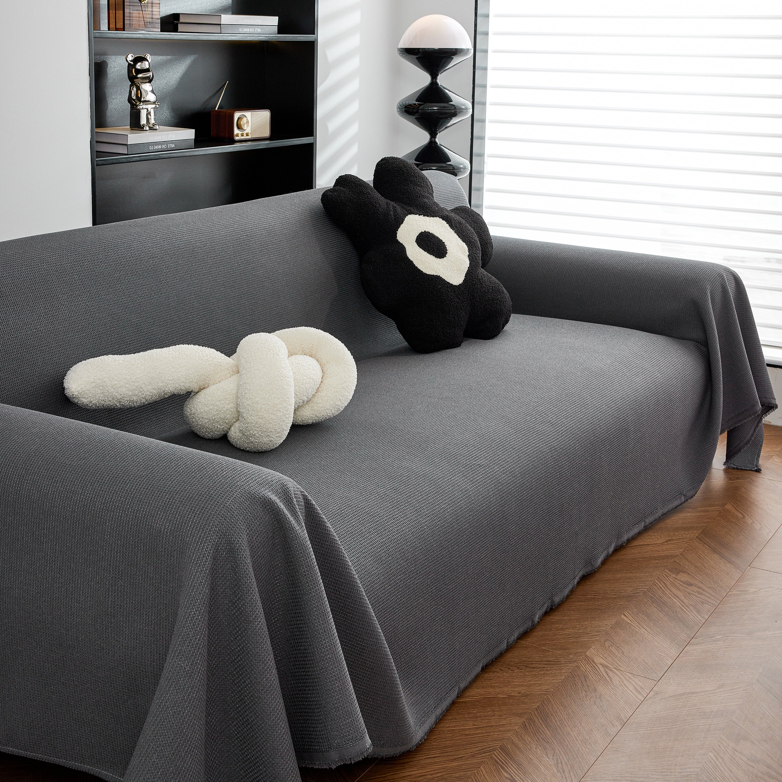 Waterproof Waffle Lattice Sofa Throw, Sofa Towel Cover For Couches, Simple Sofa Cover Blanket