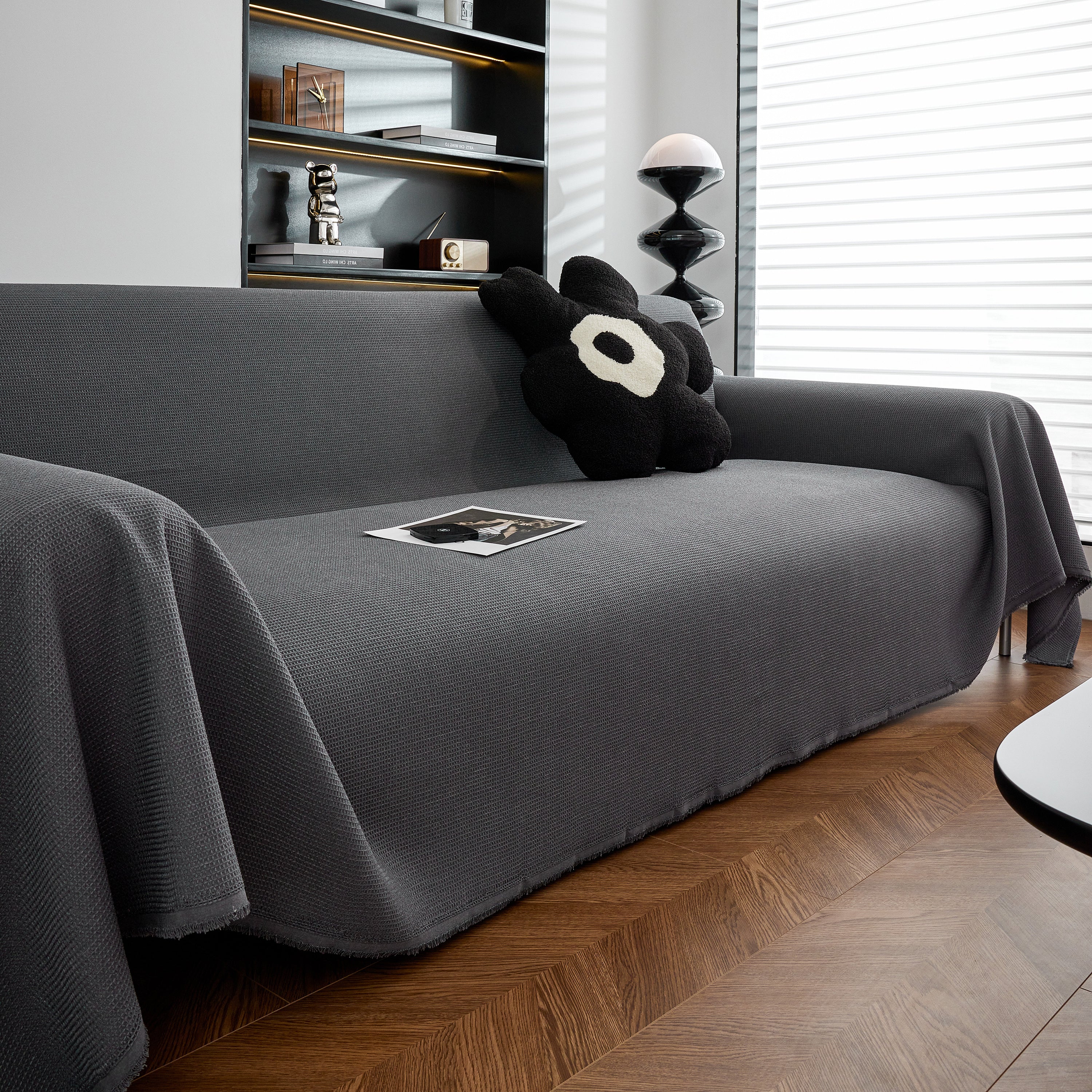 Waterproof Waffle Lattice Sofa Throw, Sofa Towel Cover For Couches, Simple Sofa Cover Blanket