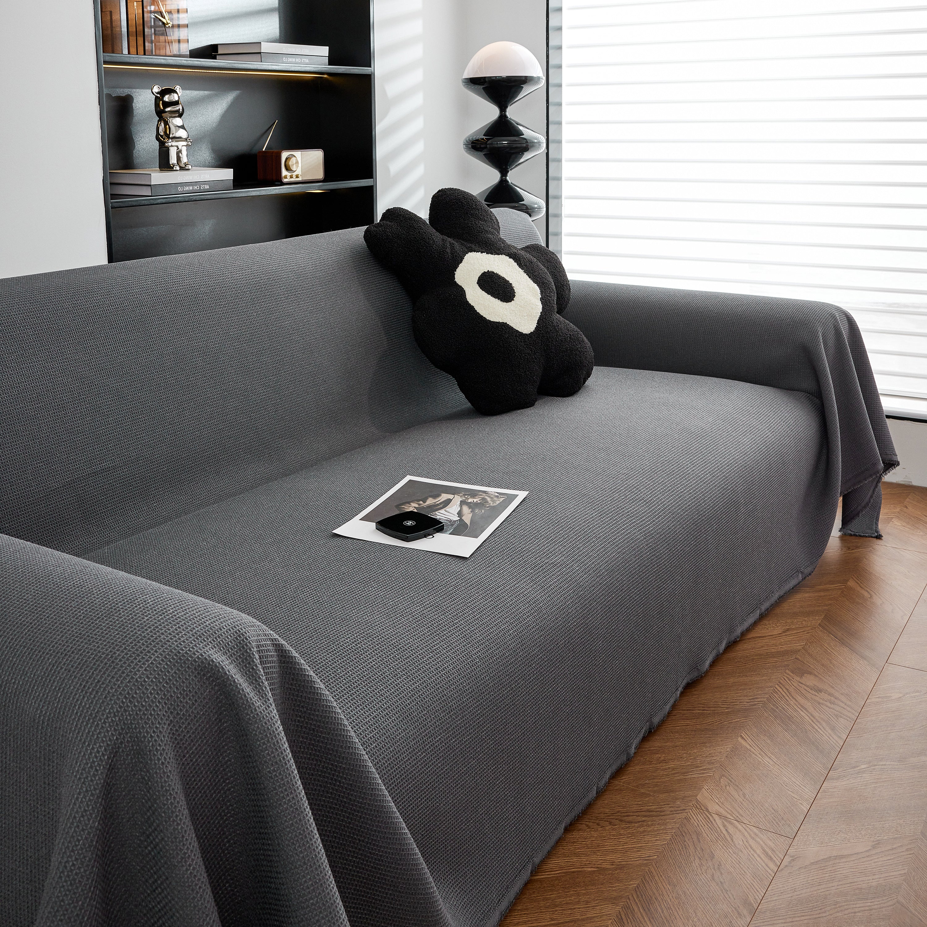 Waterproof Waffle Lattice Sofa Throw, Sofa Towel Cover For Couches, Simple Sofa Cover Blanket