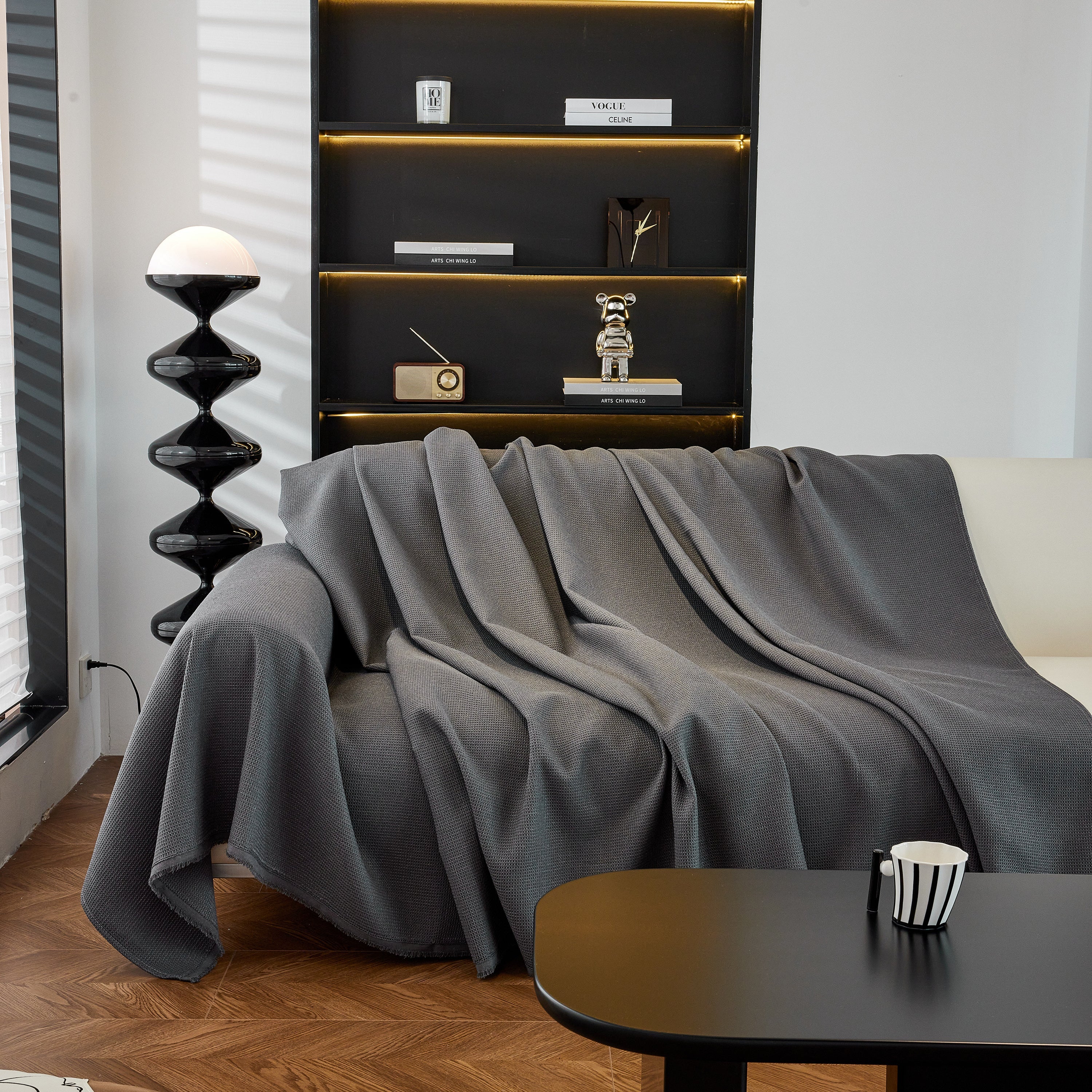 Waterproof Waffle Lattice Sofa Throw, Sofa Towel Cover For Couches, Simple Sofa Cover Blanket