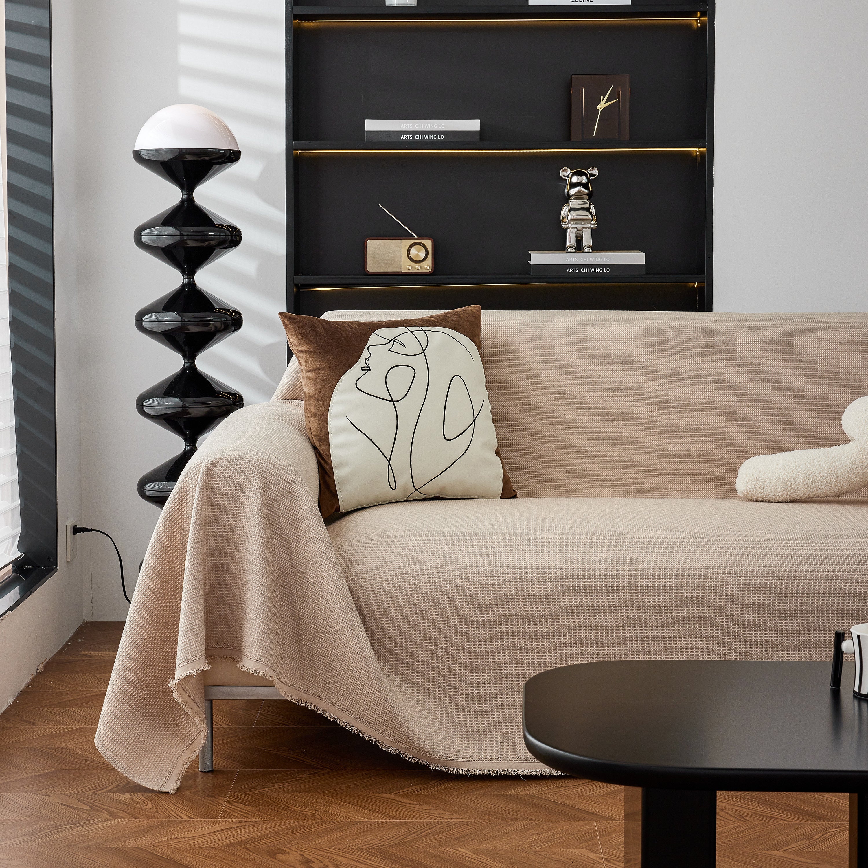 Waterproof Waffle Lattice Sofa Throw, Sofa Towel Cover For Couches, Simple Sofa Cover Blanket