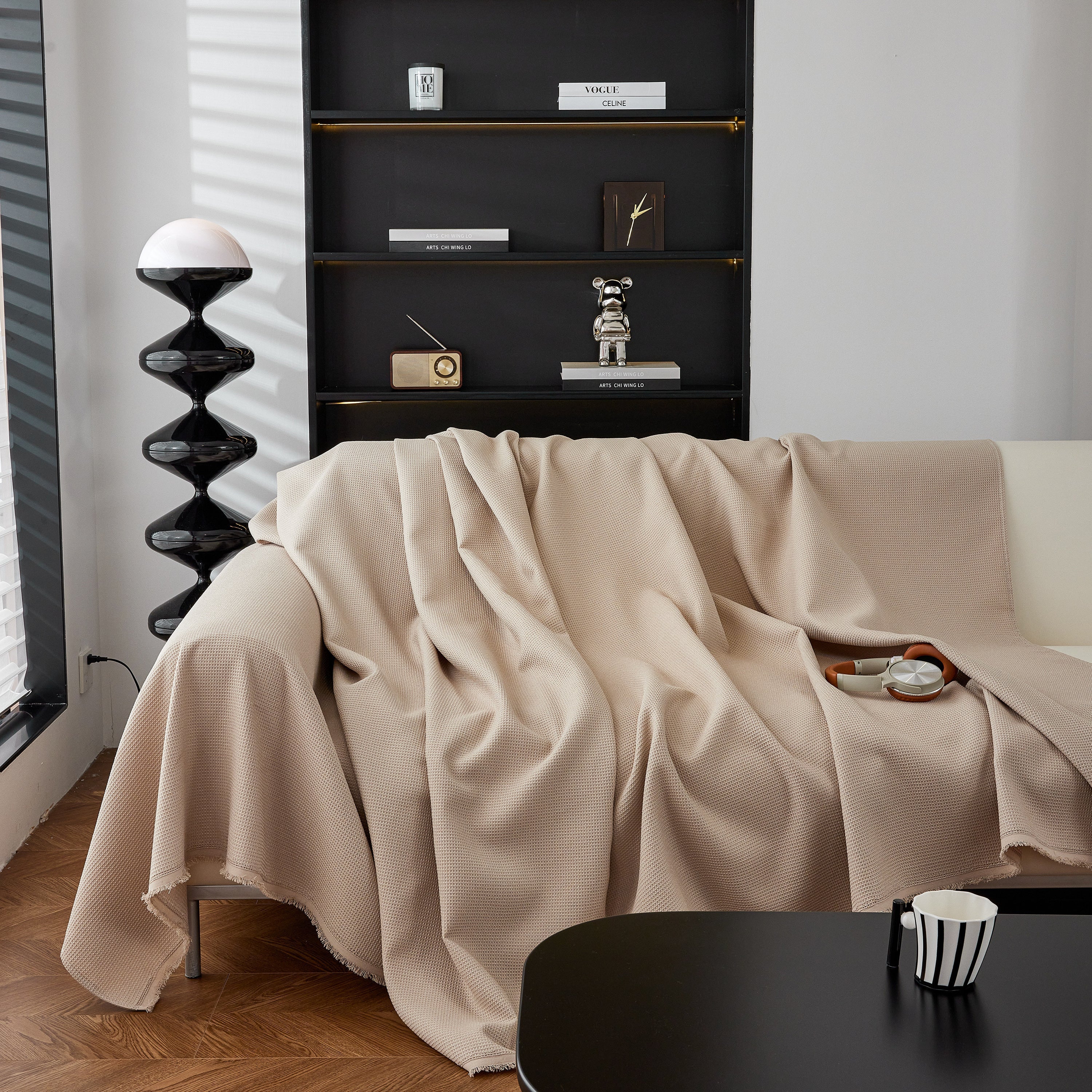 Waterproof Waffle Lattice Sofa Throw, Sofa Towel Cover For Couches, Simple Sofa Cover Blanket