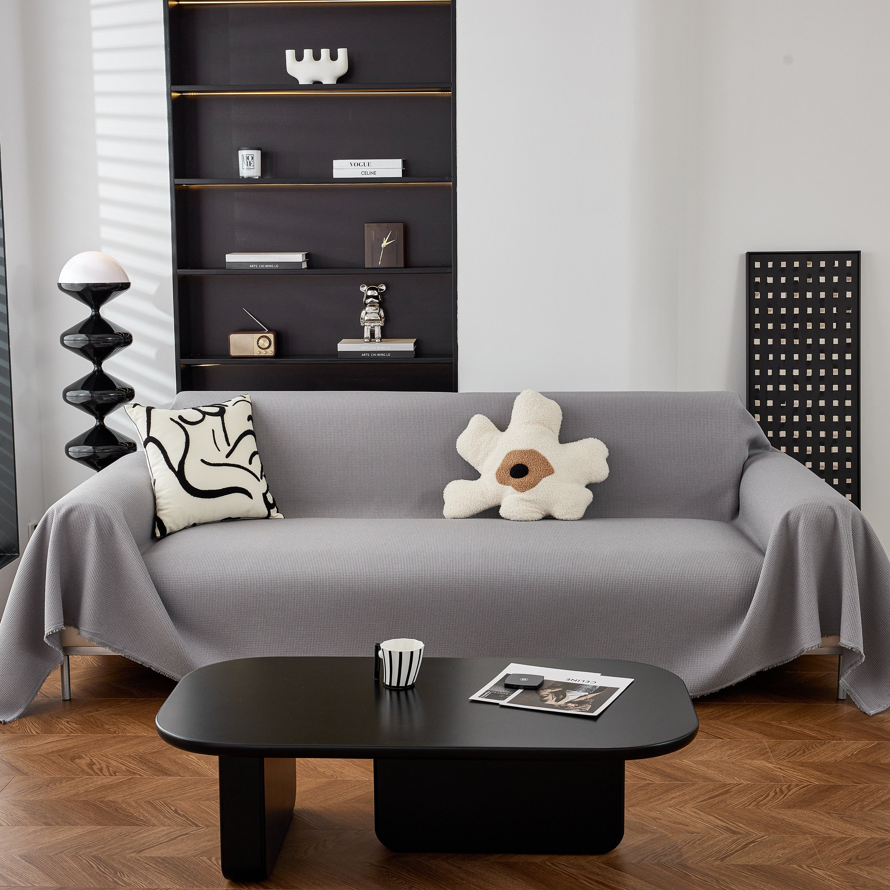 Waterproof Waffle Lattice Sofa Throw, Sofa Towel Cover For Couches, Simple Sofa Cover Blanket
