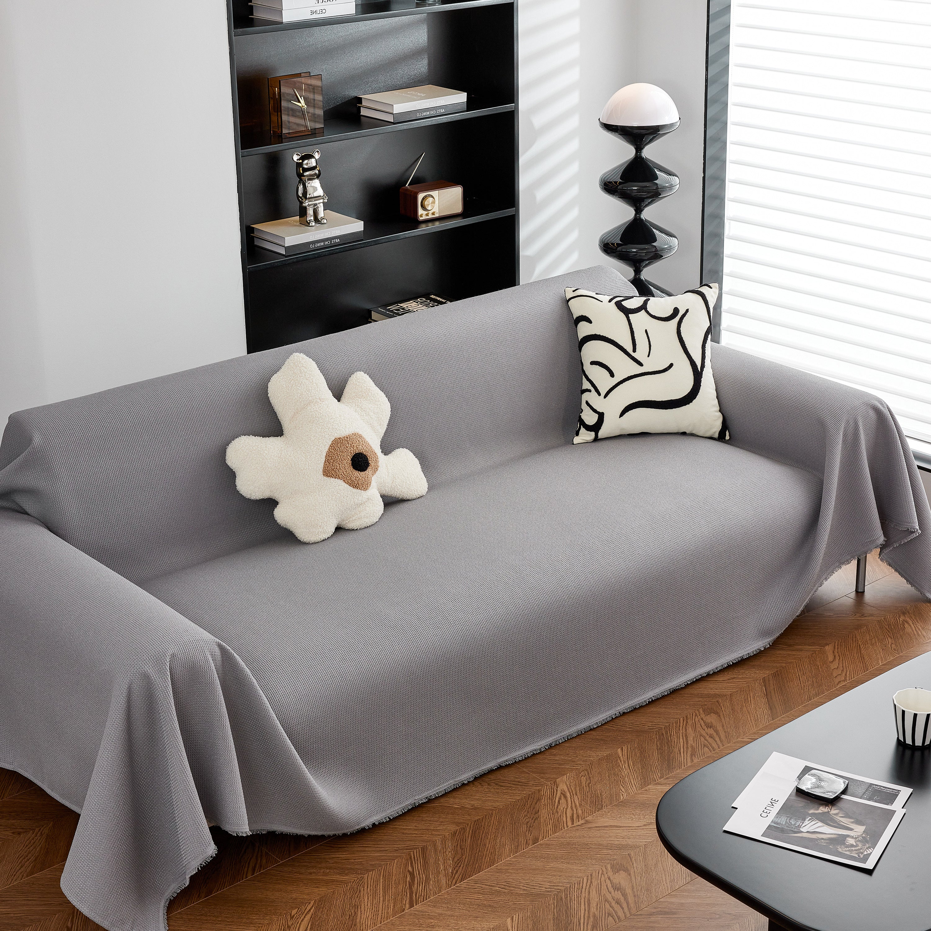 Waterproof Waffle Lattice Sofa Throw, Sofa Towel Cover For Couches, Simple Sofa Cover Blanket