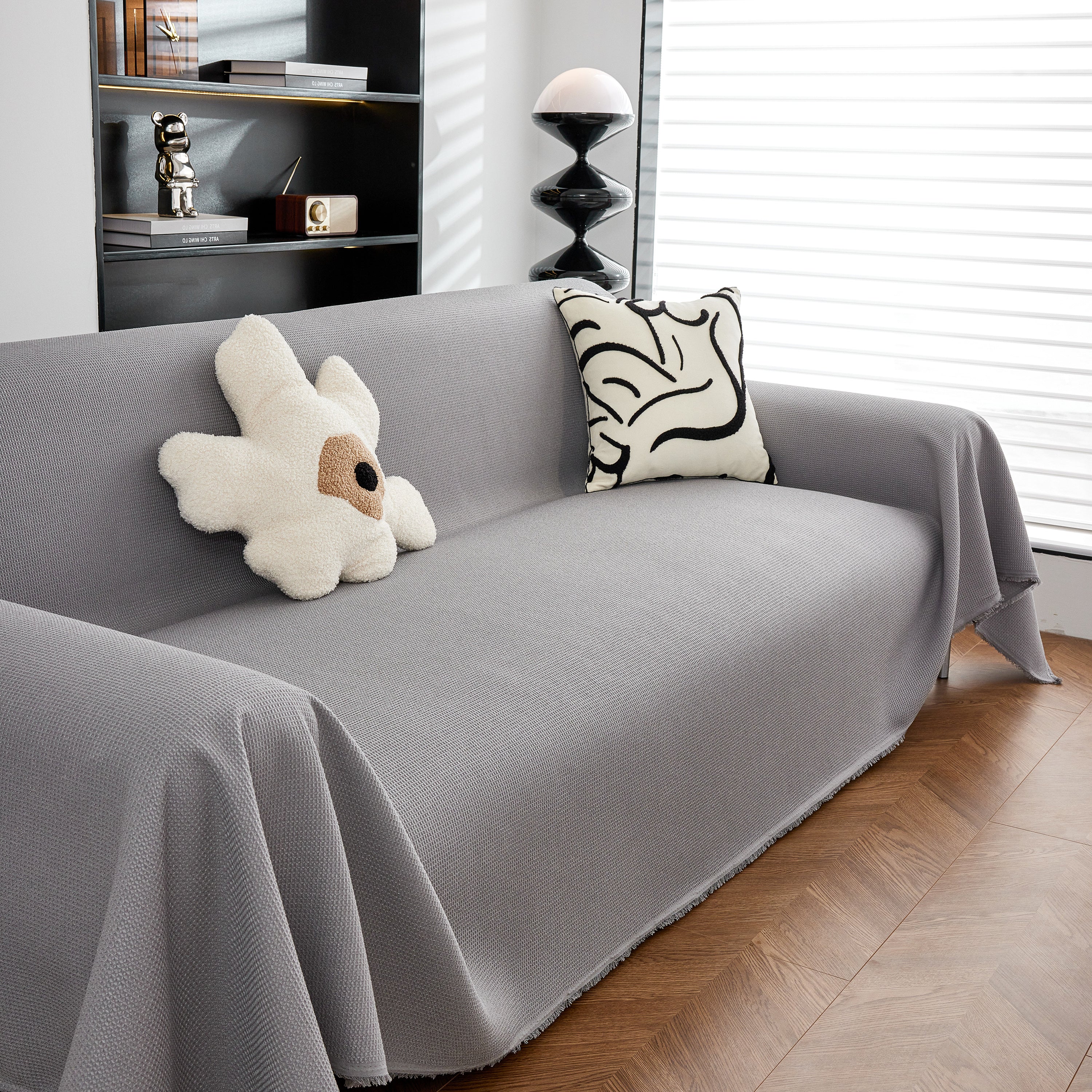 Waterproof Waffle Lattice Sofa Throw, Sofa Towel Cover For Couches, Simple Sofa Cover Blanket