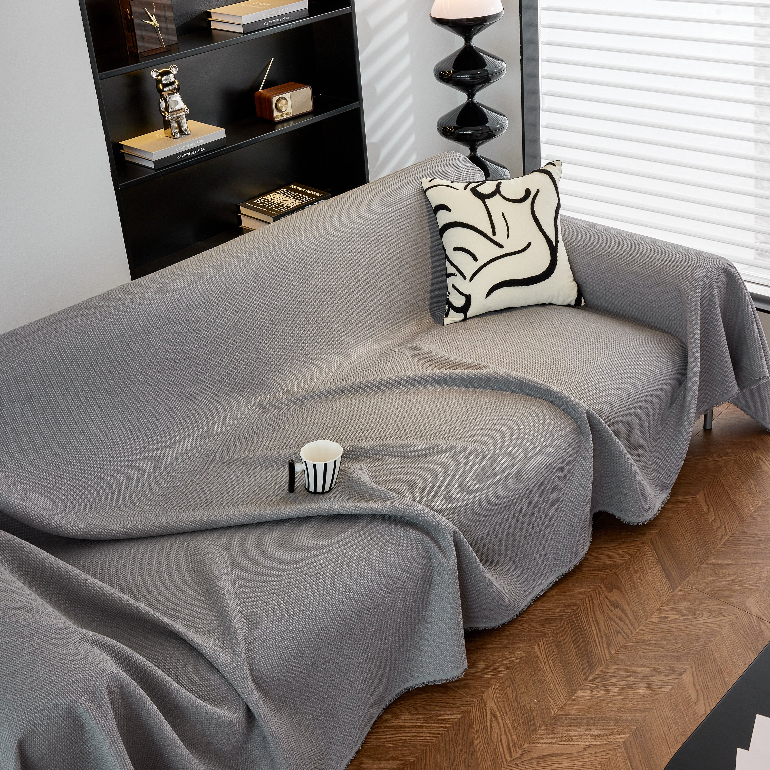 Waterproof Waffle Lattice Sofa Throw, Sofa Towel Cover For Couches, Simple Sofa Cover Blanket