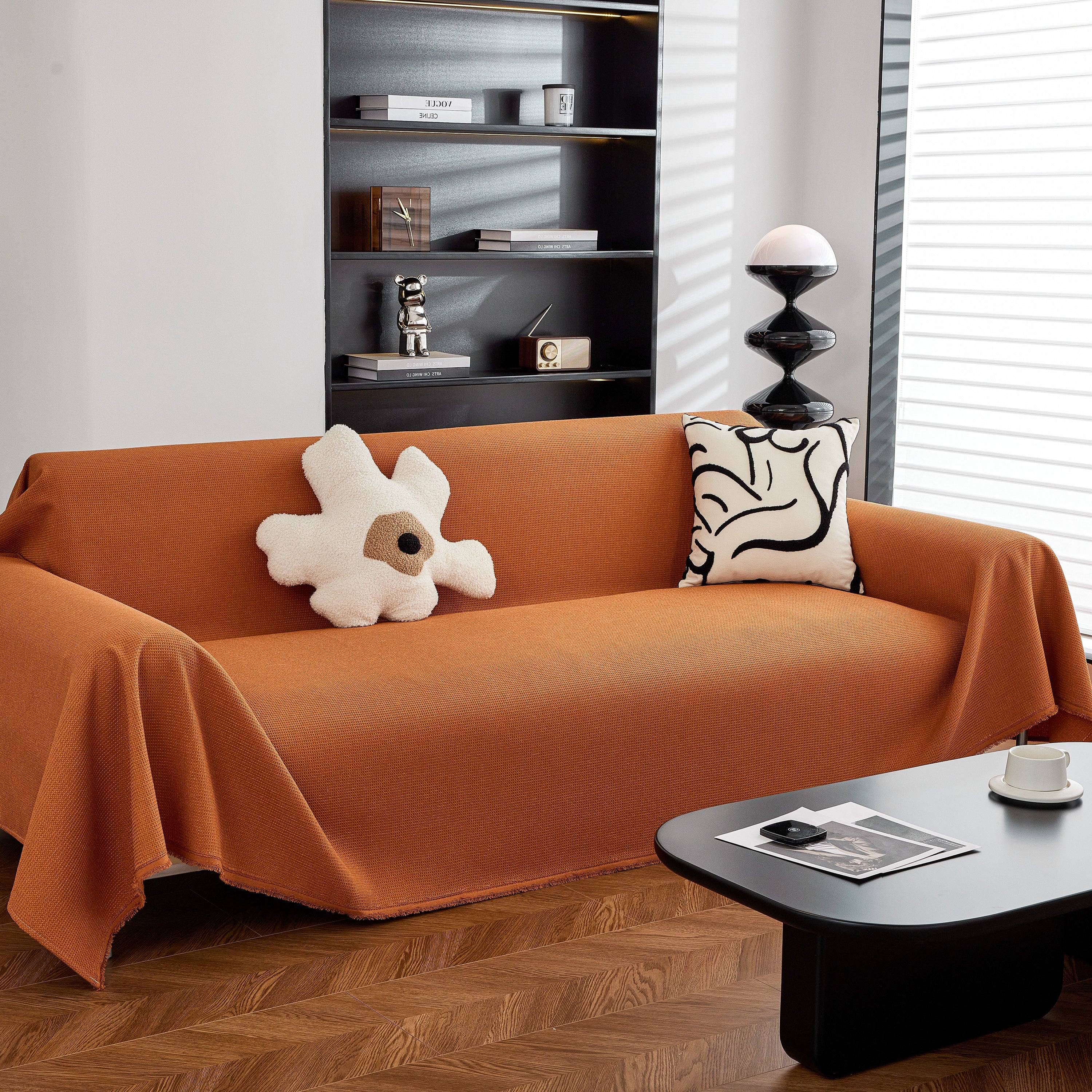 Waterproof Waffle Lattice Sofa Throw, Sofa Towel Cover For Couches, Simple Sofa Cover Blanket