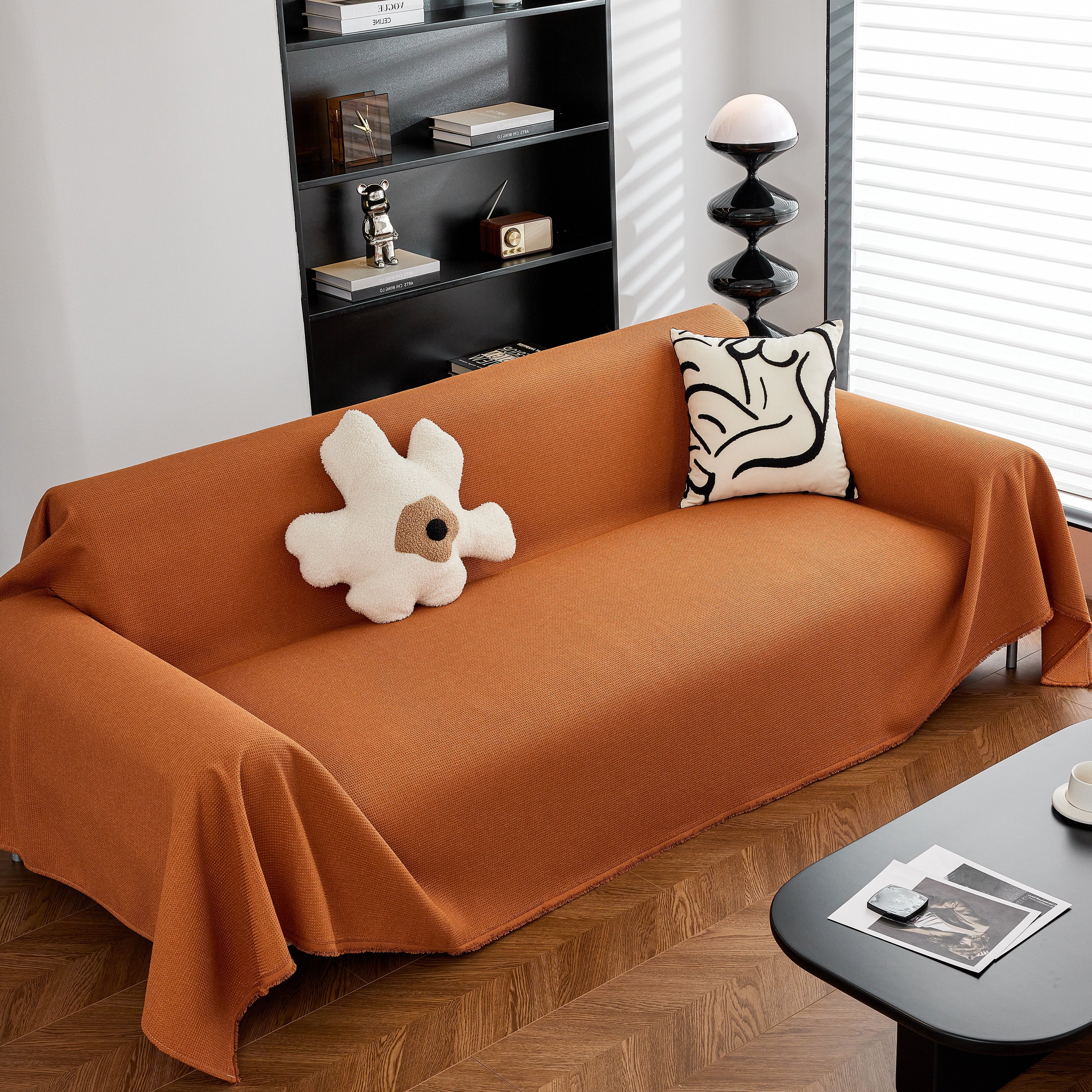 Waterproof Waffle Lattice Sofa Throw, Sofa Towel Cover For Couches, Simple Sofa Cover Blanket