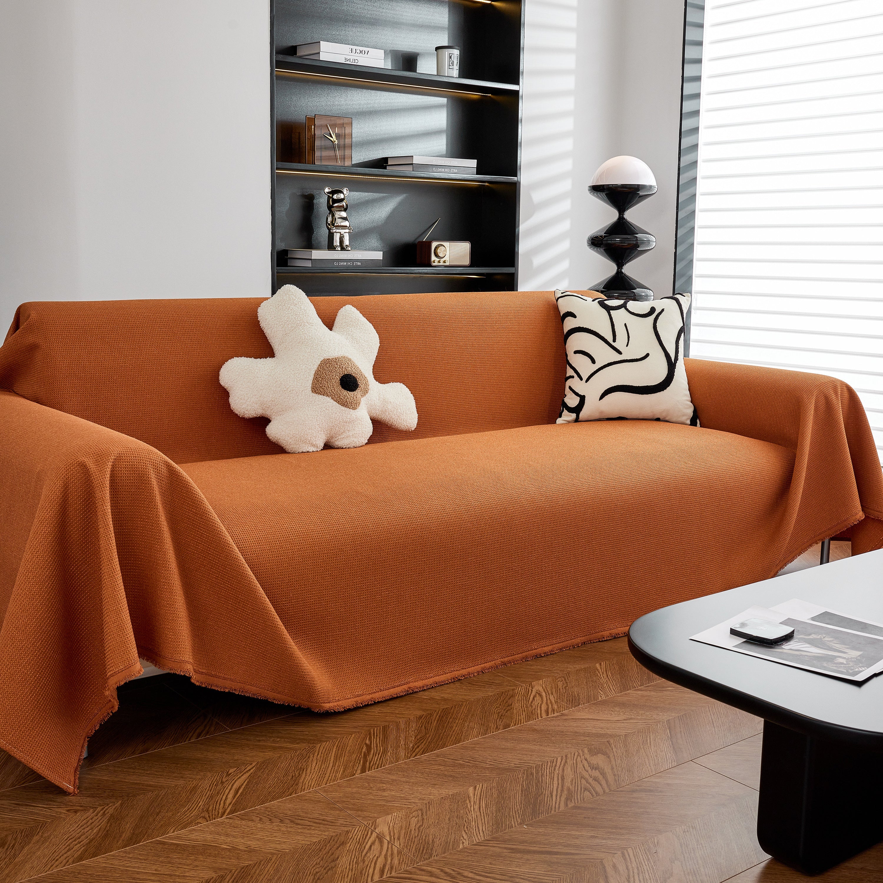 Waterproof Waffle Lattice Sofa Throw, Sofa Towel Cover For Couches, Simple Sofa Cover Blanket