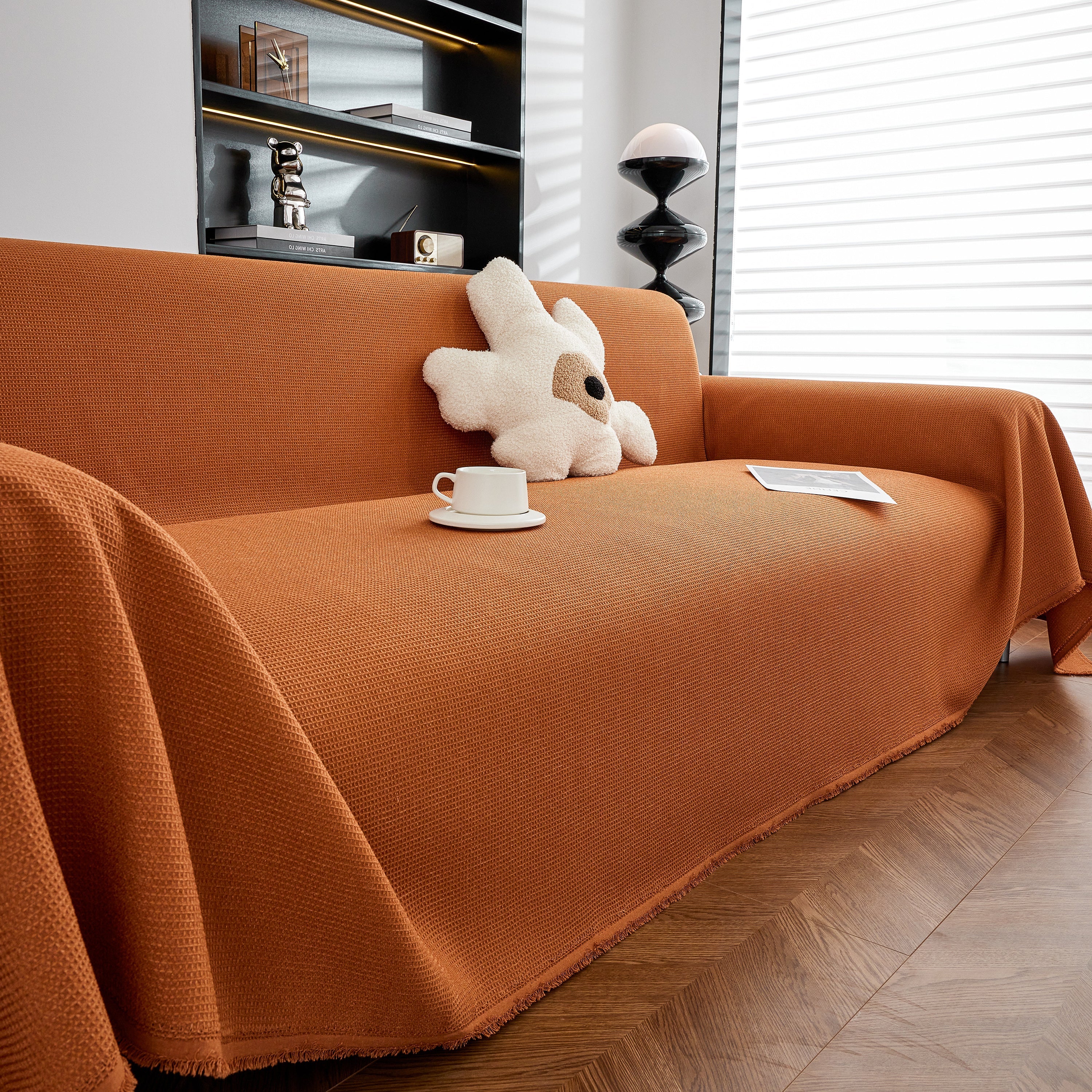 Waterproof Waffle Lattice Sofa Throw, Sofa Towel Cover For Couches, Simple Sofa Cover Blanket