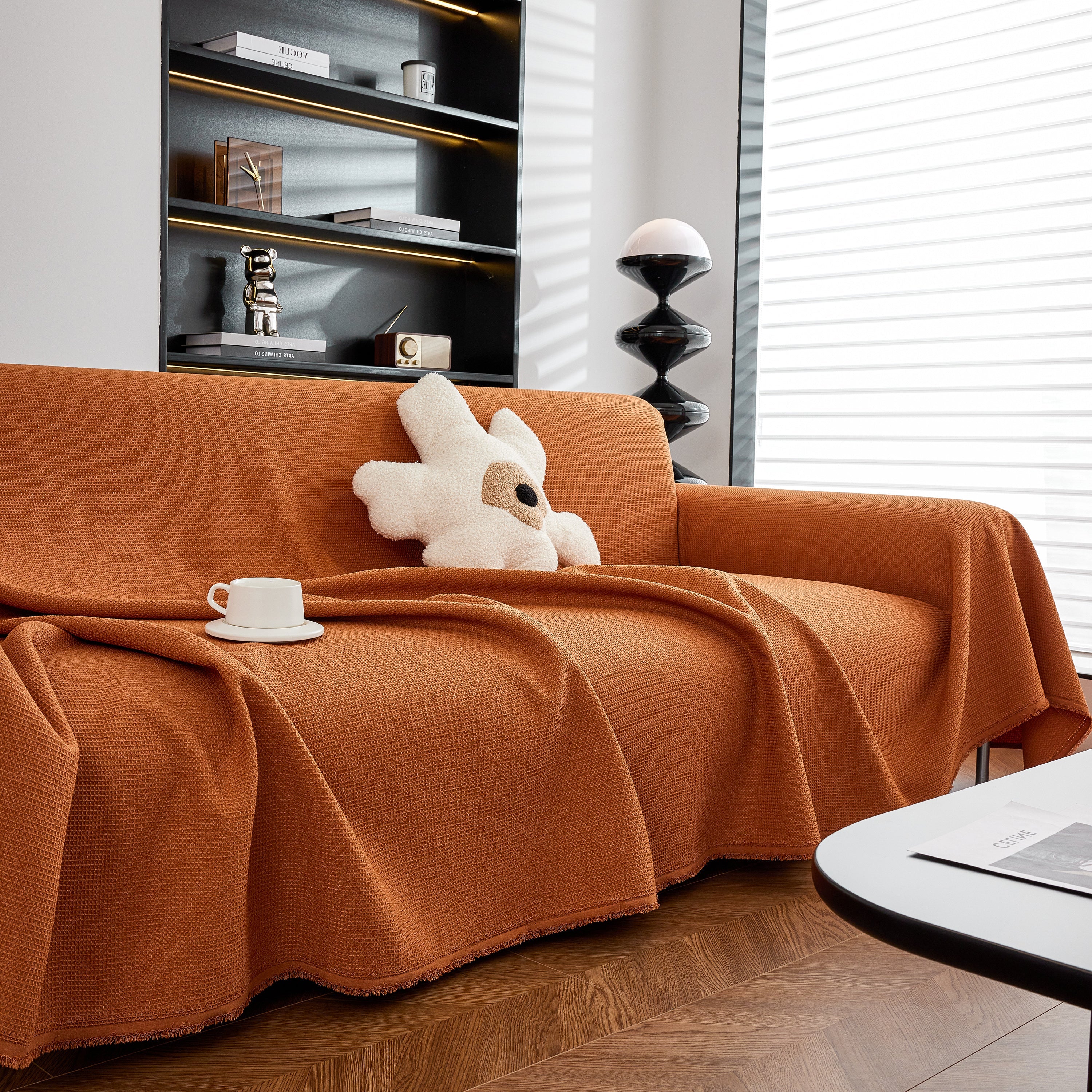 Waterproof Waffle Lattice Sofa Throw, Sofa Towel Cover For Couches, Simple Sofa Cover Blanket