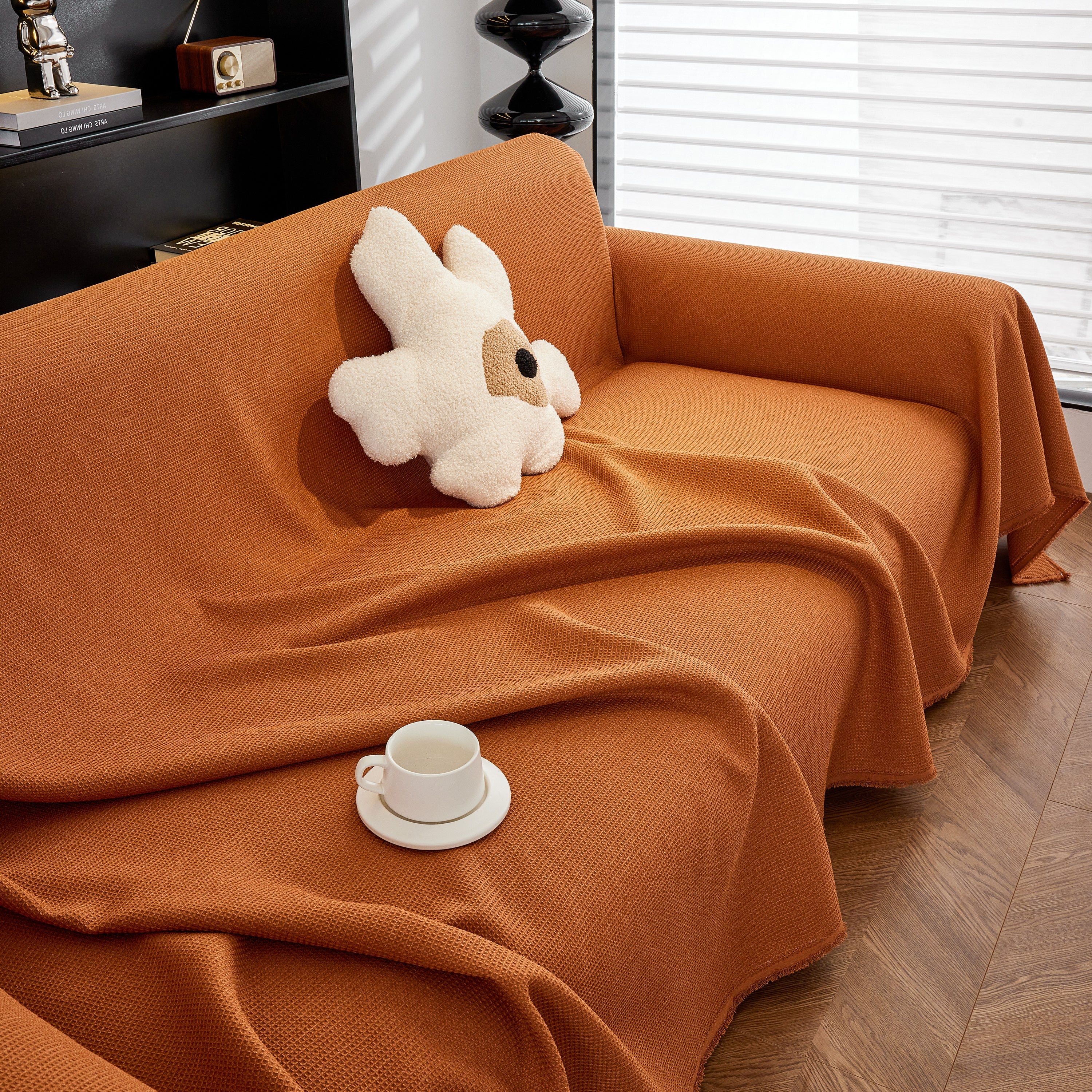 Waterproof Waffle Lattice Sofa Throw, Sofa Towel Cover For Couches, Simple Sofa Cover Blanket