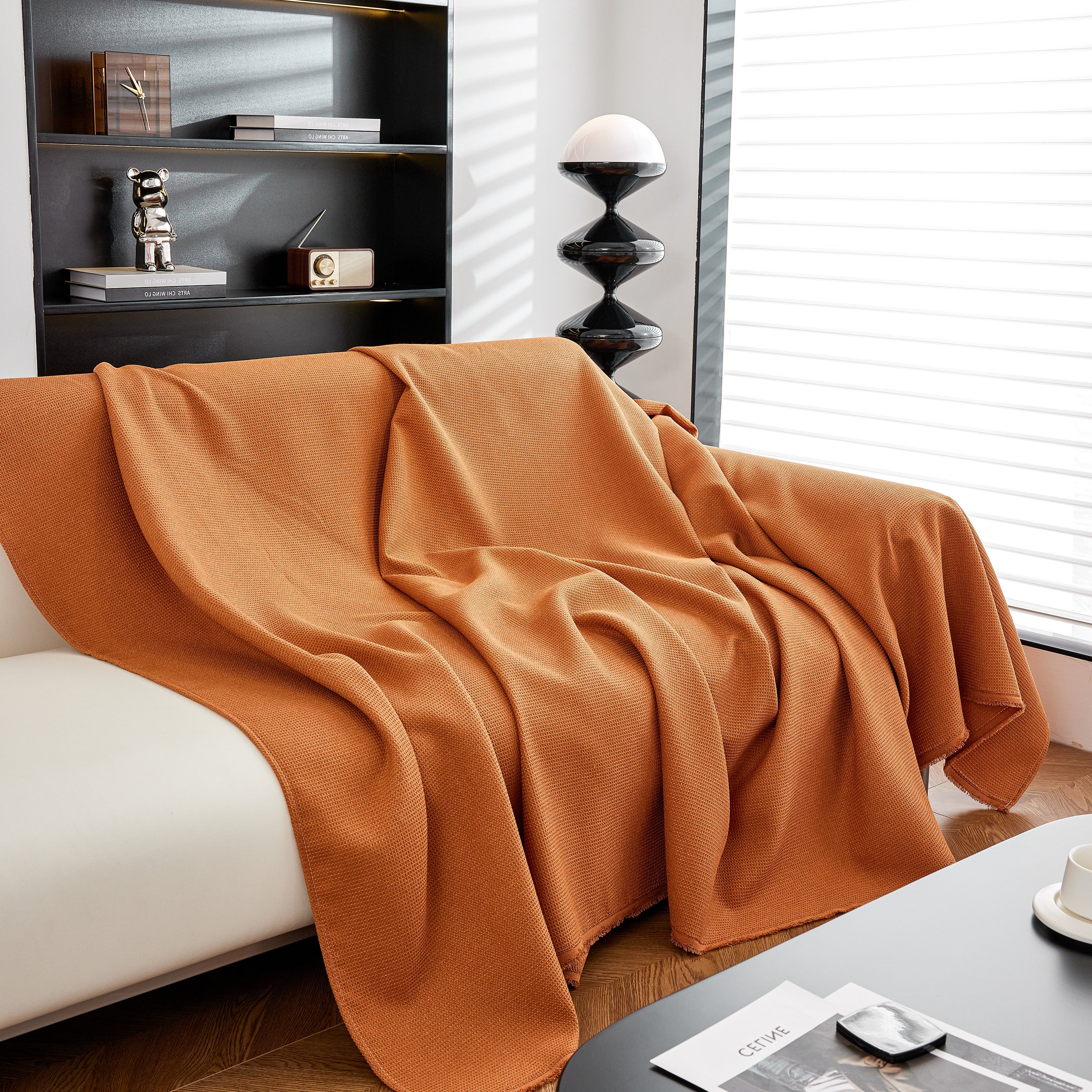 Waterproof Waffle Lattice Sofa Throw, Sofa Towel Cover For Couches, Simple Sofa Cover Blanket