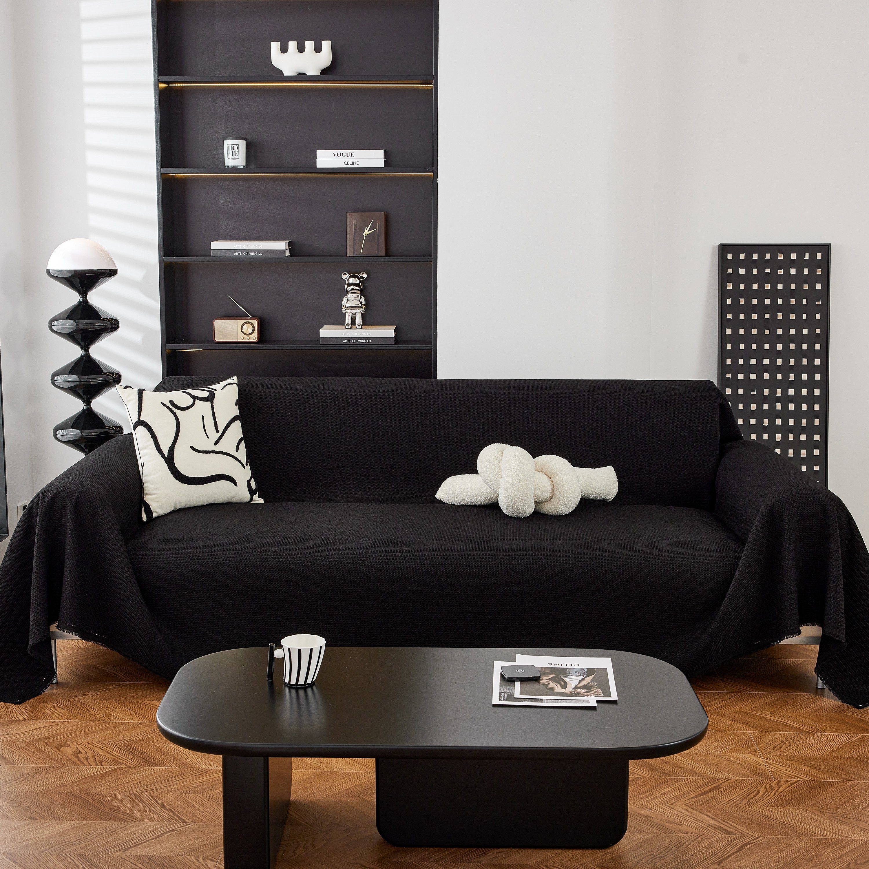 Waterproof Waffle Lattice Sofa Throw, Sofa Towel Cover For Couches, Simple Sofa Cover Blanket
