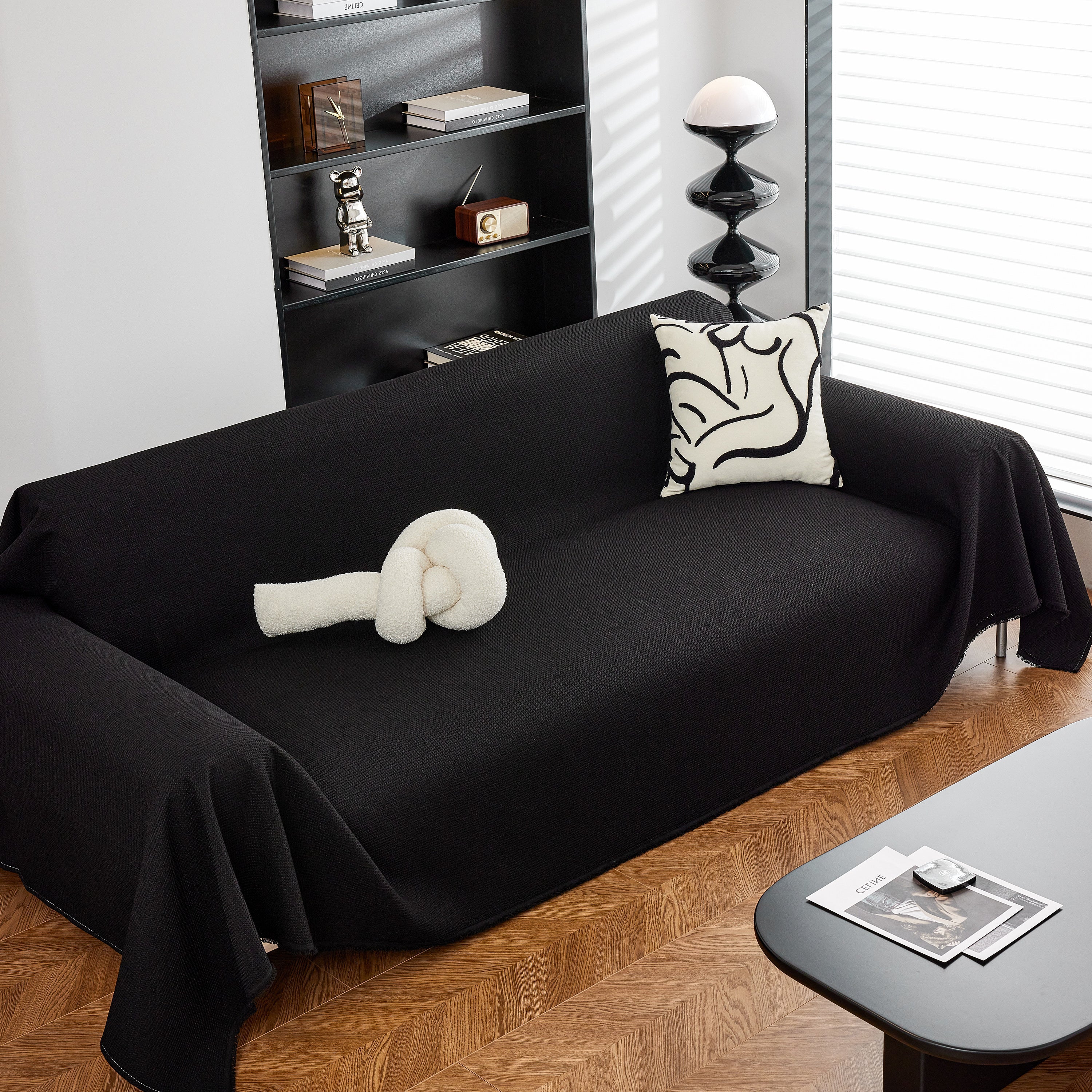 Waterproof Waffle Lattice Sofa Throw, Sofa Towel Cover For Couches, Simple Sofa Cover Blanket