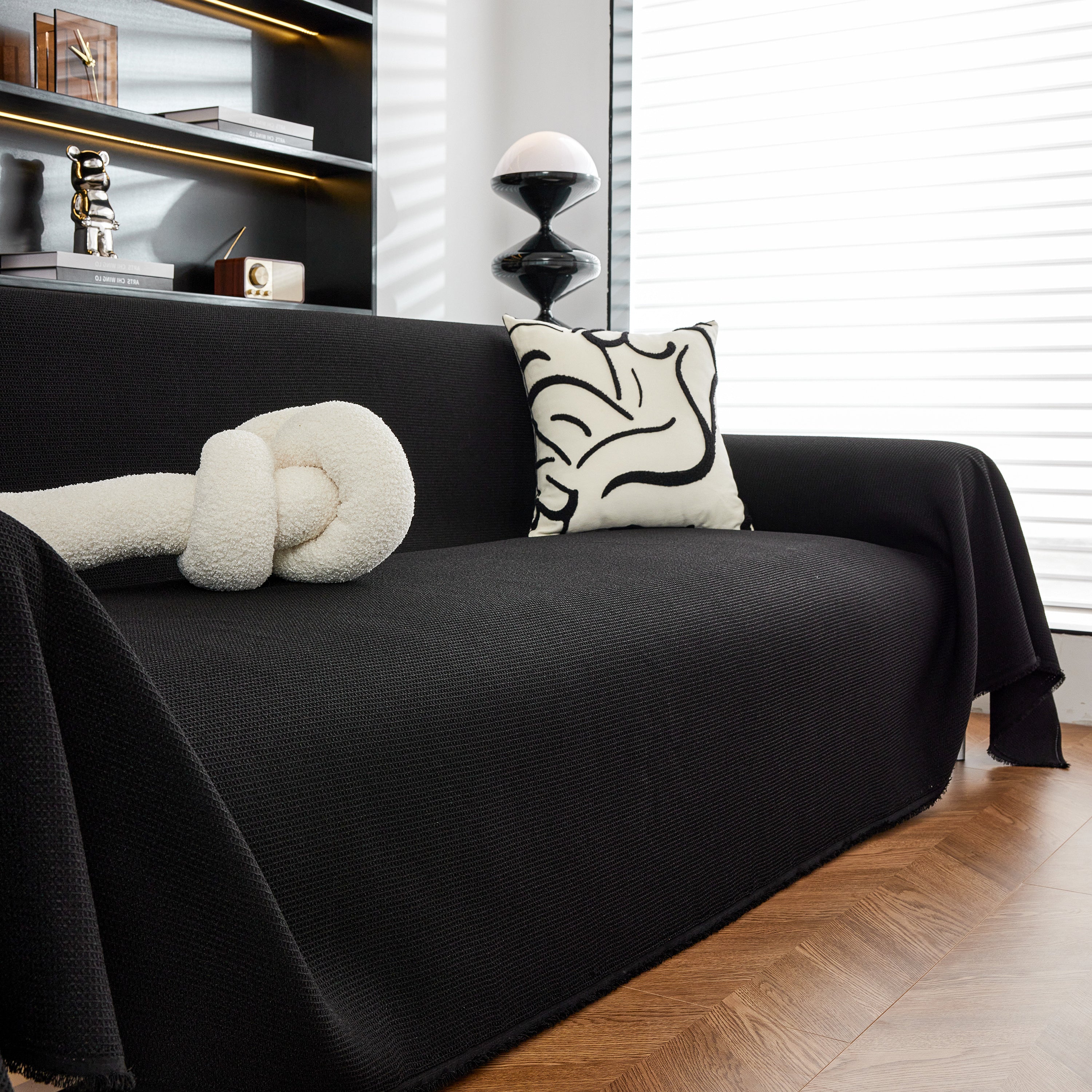 Waterproof Waffle Lattice Sofa Throw, Sofa Towel Cover For Couches, Simple Sofa Cover Blanket