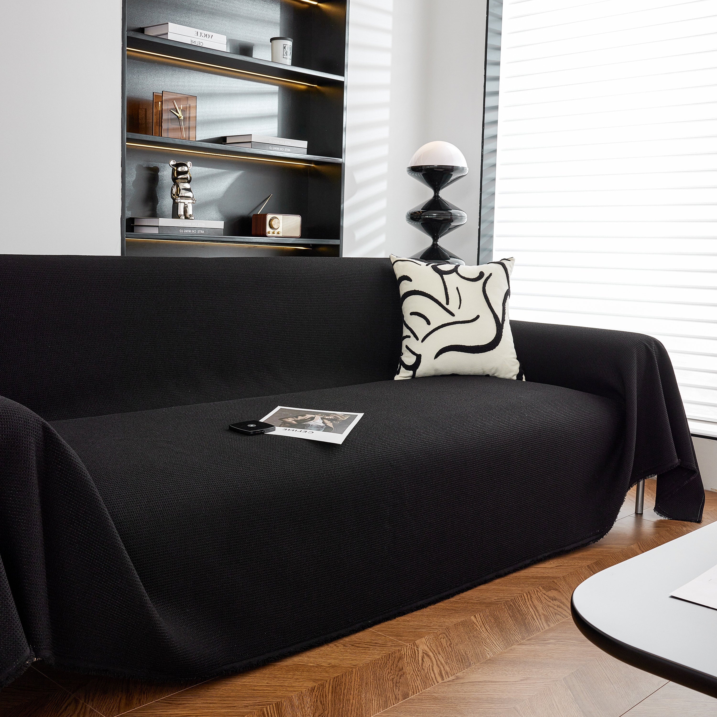 Waterproof Waffle Lattice Sofa Throw, Sofa Towel Cover For Couches, Simple Sofa Cover Blanket