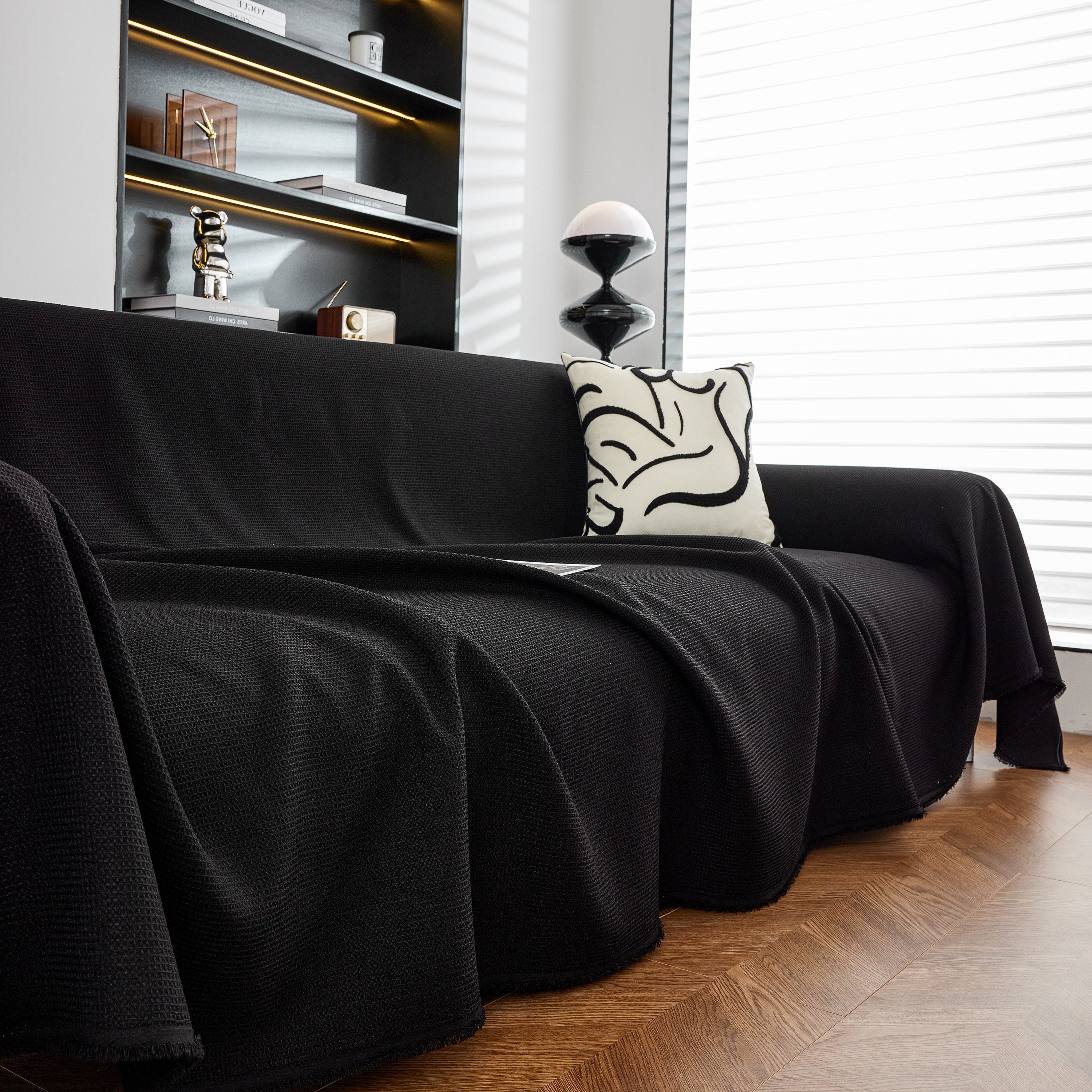 Waterproof Waffle Lattice Sofa Throw, Sofa Towel Cover For Couches, Simple Sofa Cover Blanket
