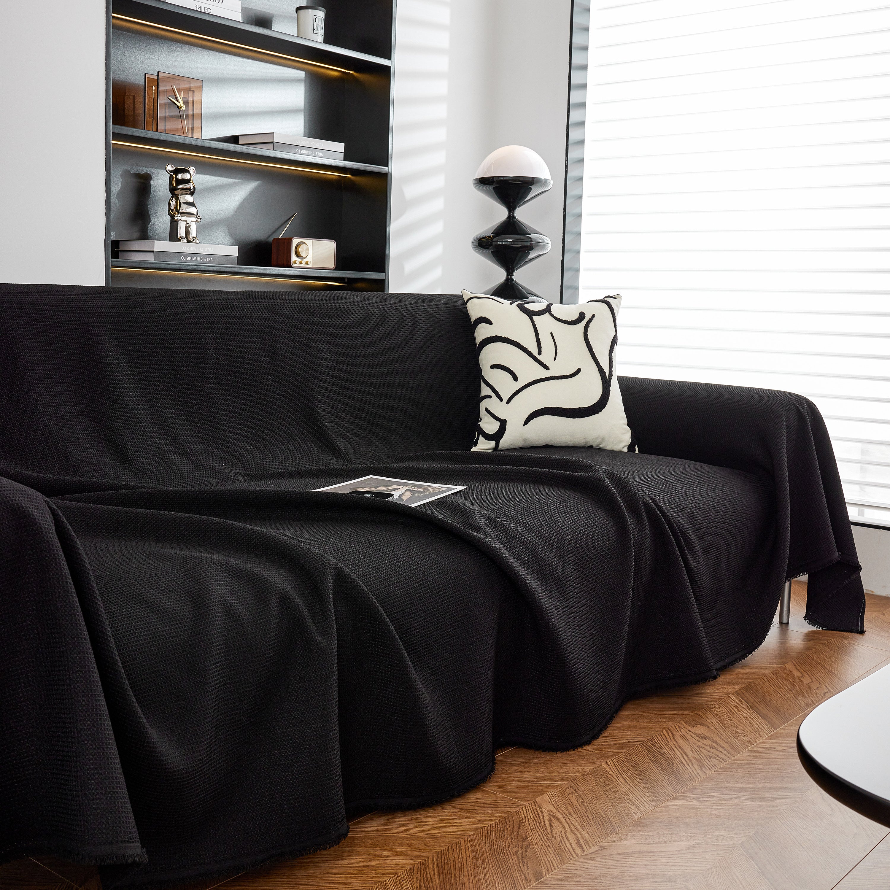 Waterproof Waffle Lattice Sofa Throw, Sofa Towel Cover For Couches, Simple Sofa Cover Blanket