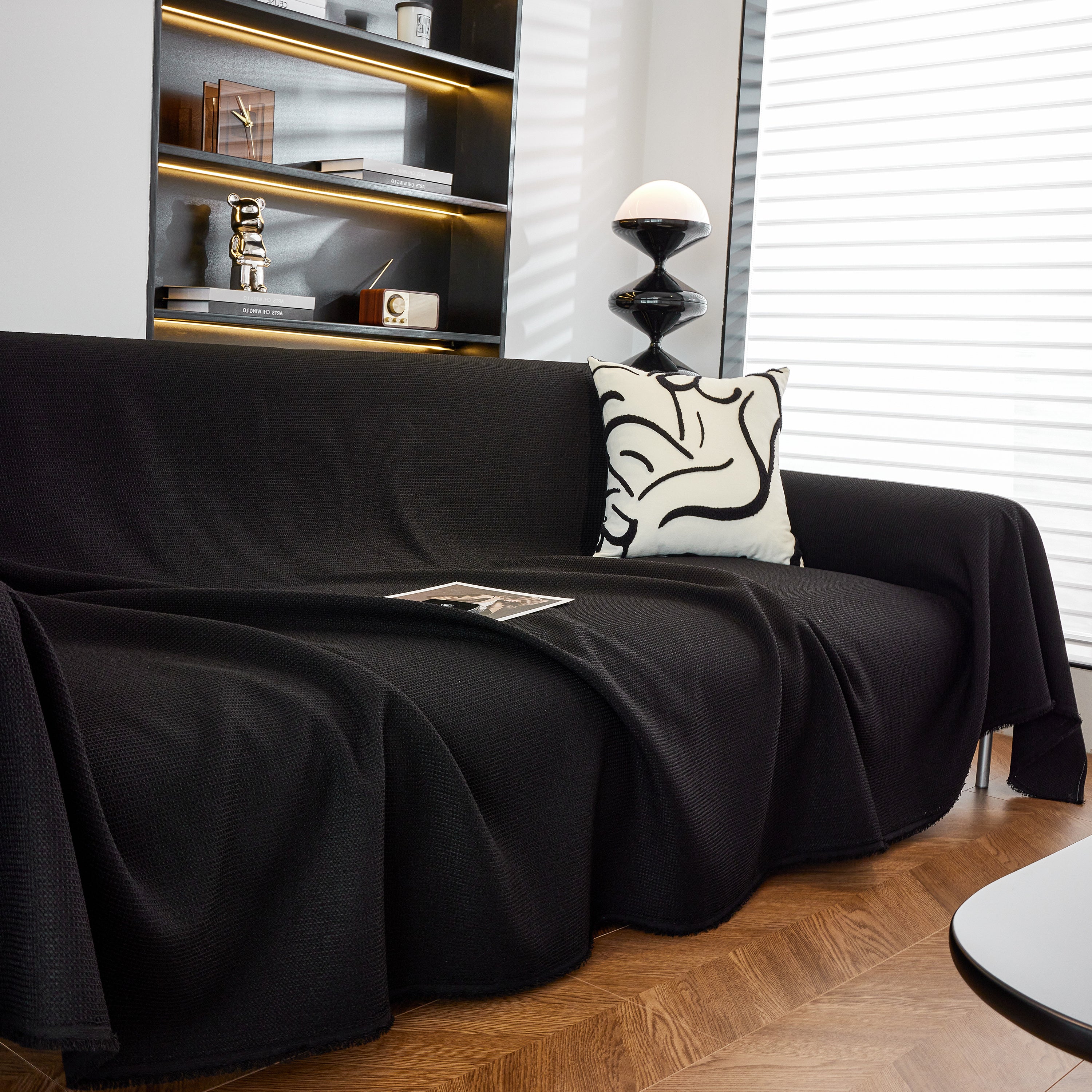 Waterproof Waffle Lattice Sofa Throw, Sofa Towel Cover For Couches, Simple Sofa Cover Blanket