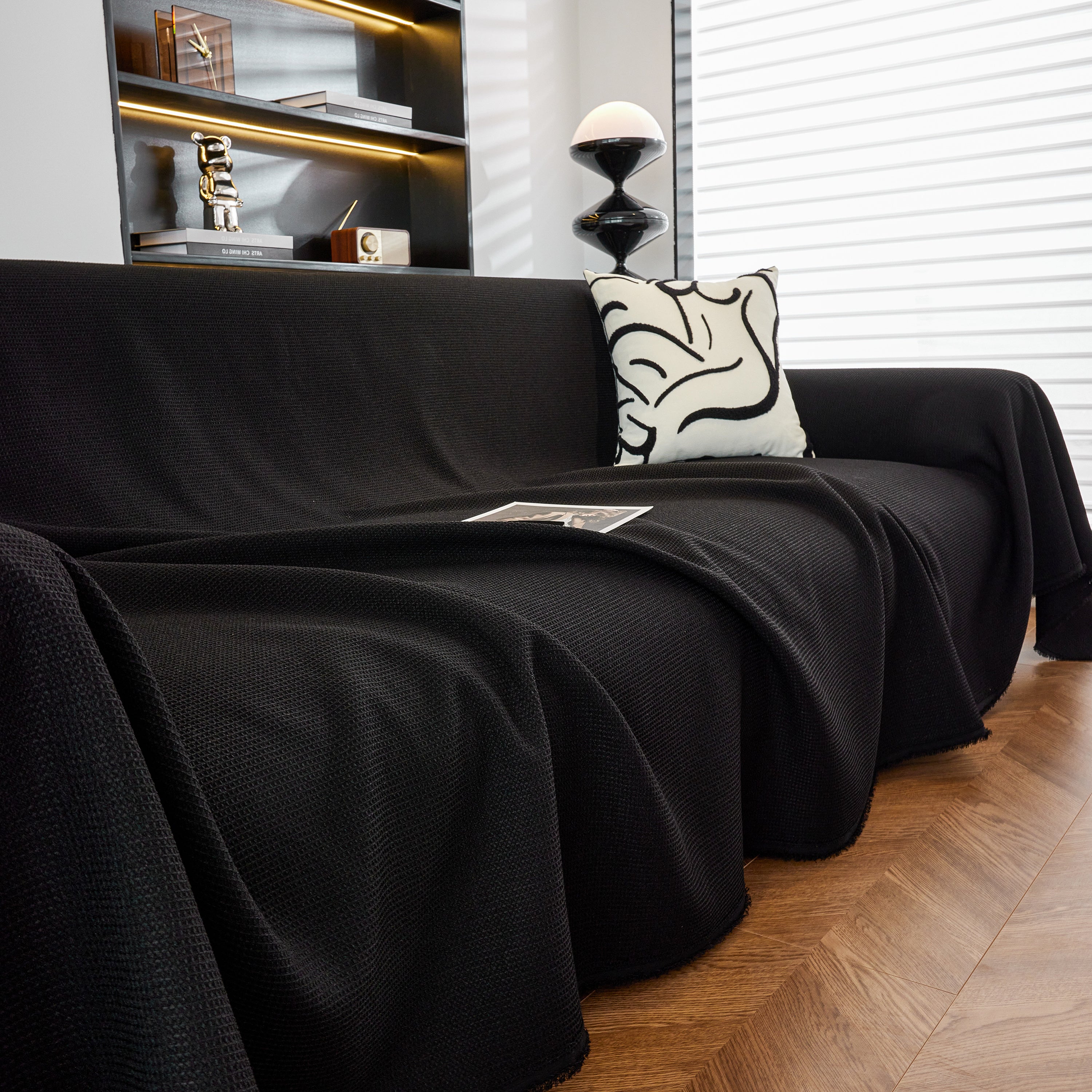 Waterproof Waffle Lattice Sofa Throw, Sofa Towel Cover For Couches, Simple Sofa Cover Blanket