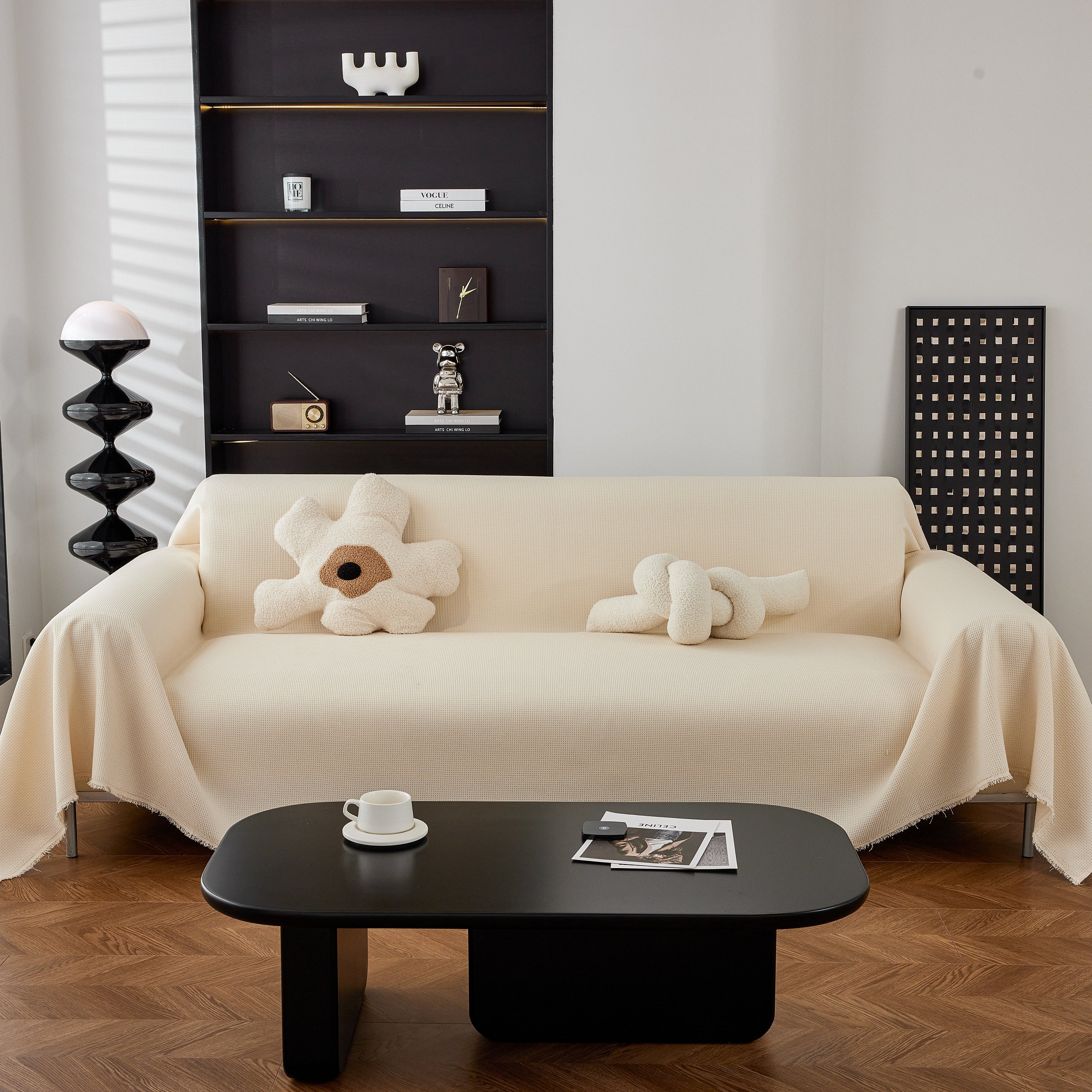 Waterproof Waffle Lattice Sofa Throw, Sofa Towel Cover For Couches, Simple Sofa Cover Blanket