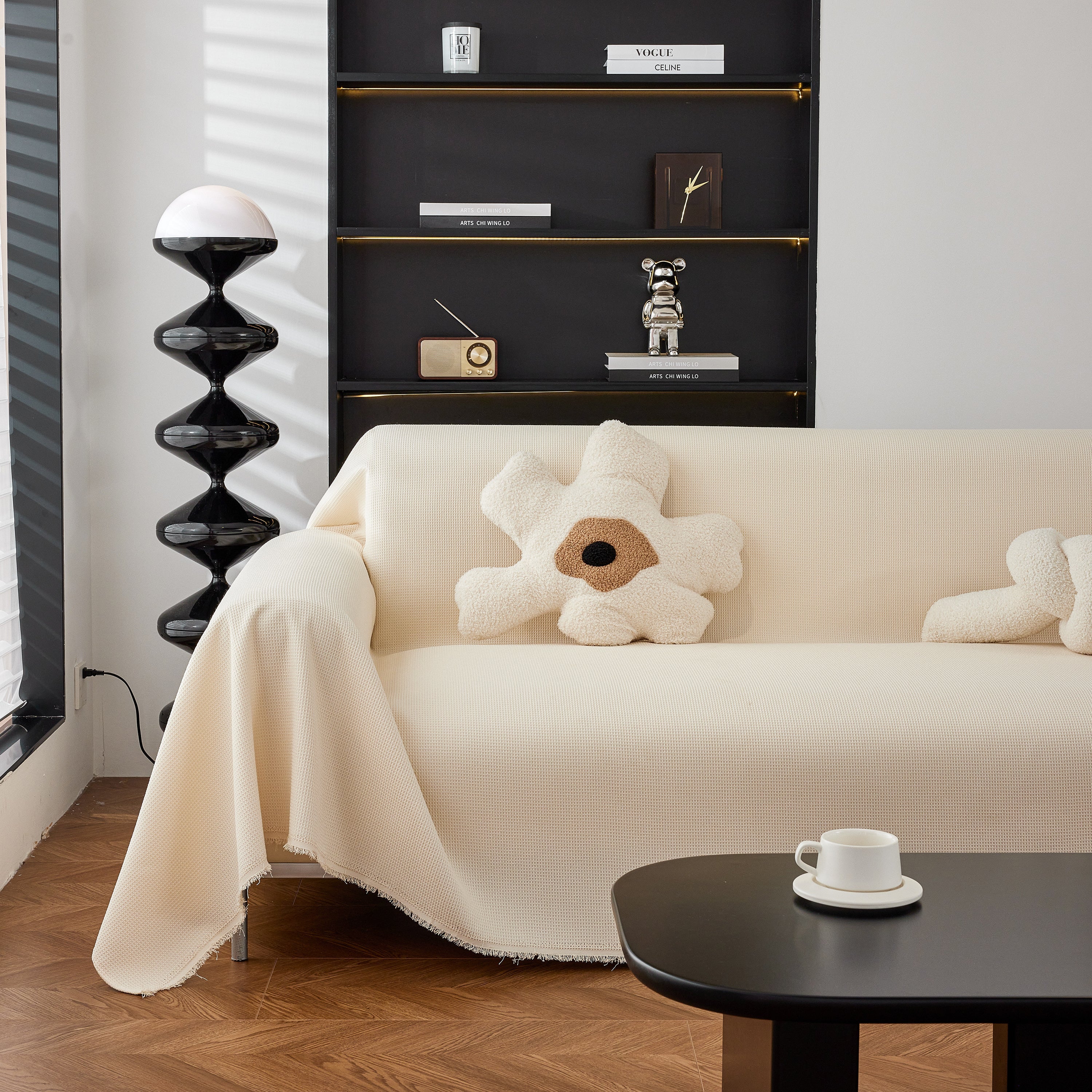 Waterproof Waffle Lattice Sofa Throw, Sofa Towel Cover For Couches, Simple Sofa Cover Blanket