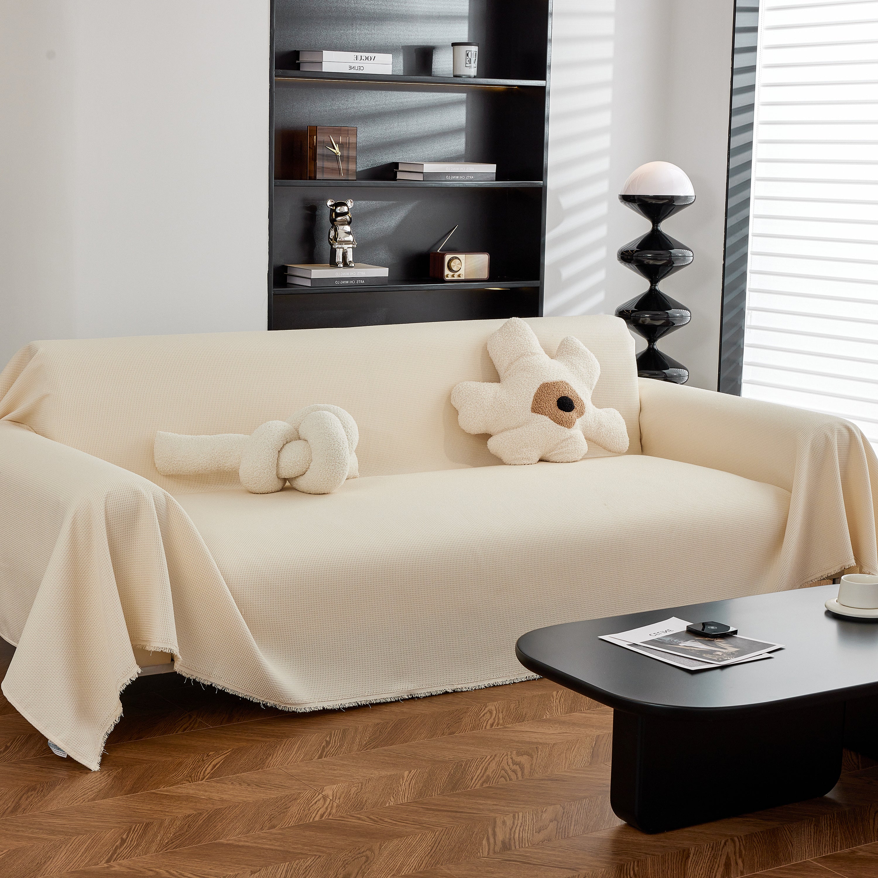 Waterproof Waffle Lattice Sofa Throw, Sofa Towel Cover For Couches, Simple Sofa Cover Blanket