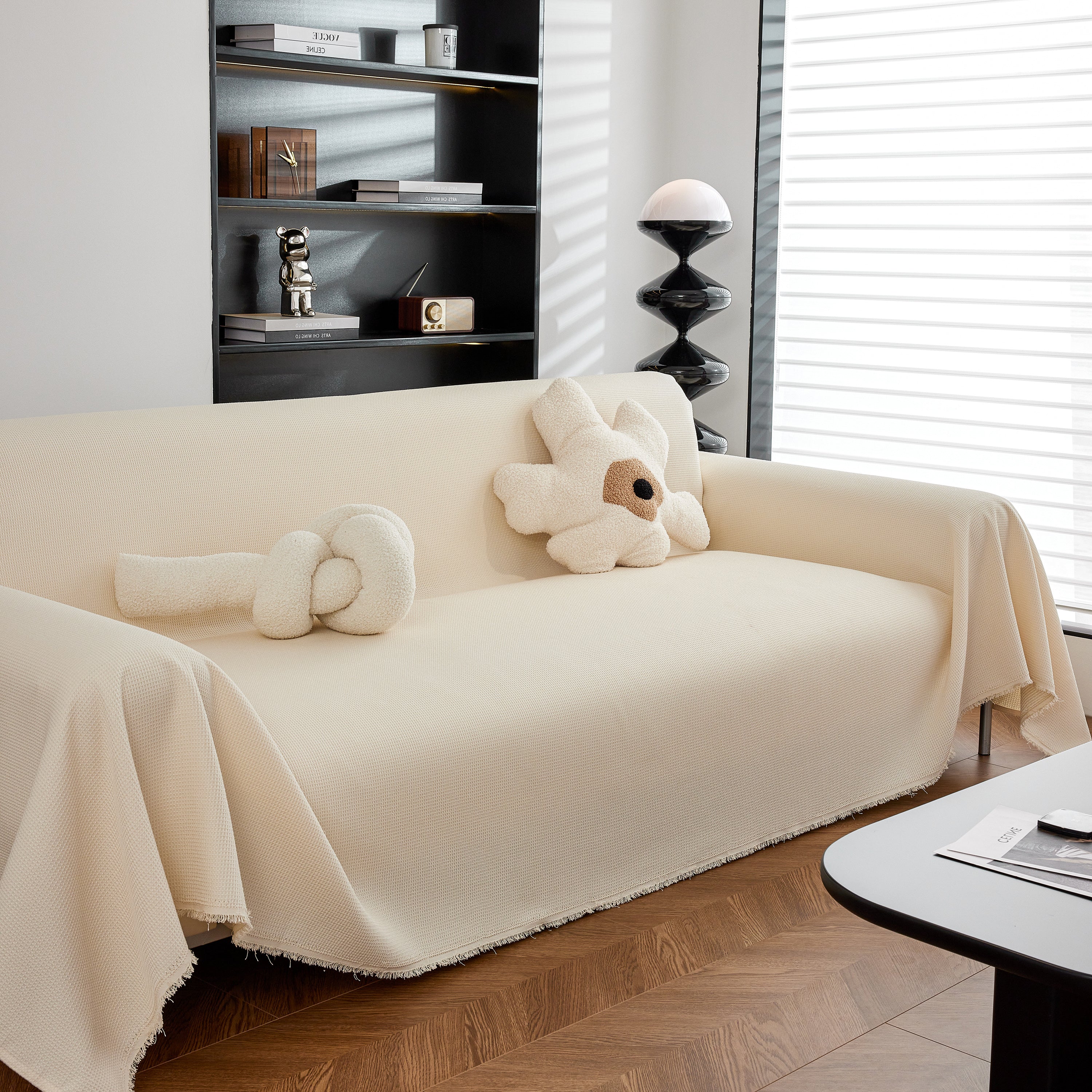 Waterproof Waffle Lattice Sofa Throw, Sofa Towel Cover For Couches, Simple Sofa Cover Blanket